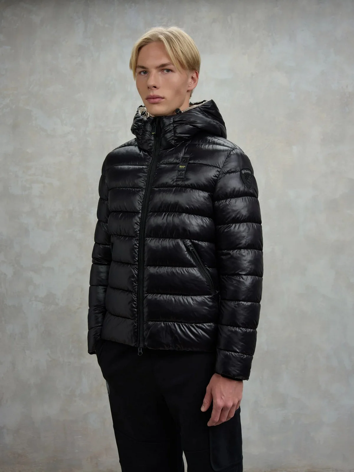 BLAUER Piumino Uomo ADAMS 25WBLUC02079 005958 999EI NERO interno BEIGE 301 - Image 5