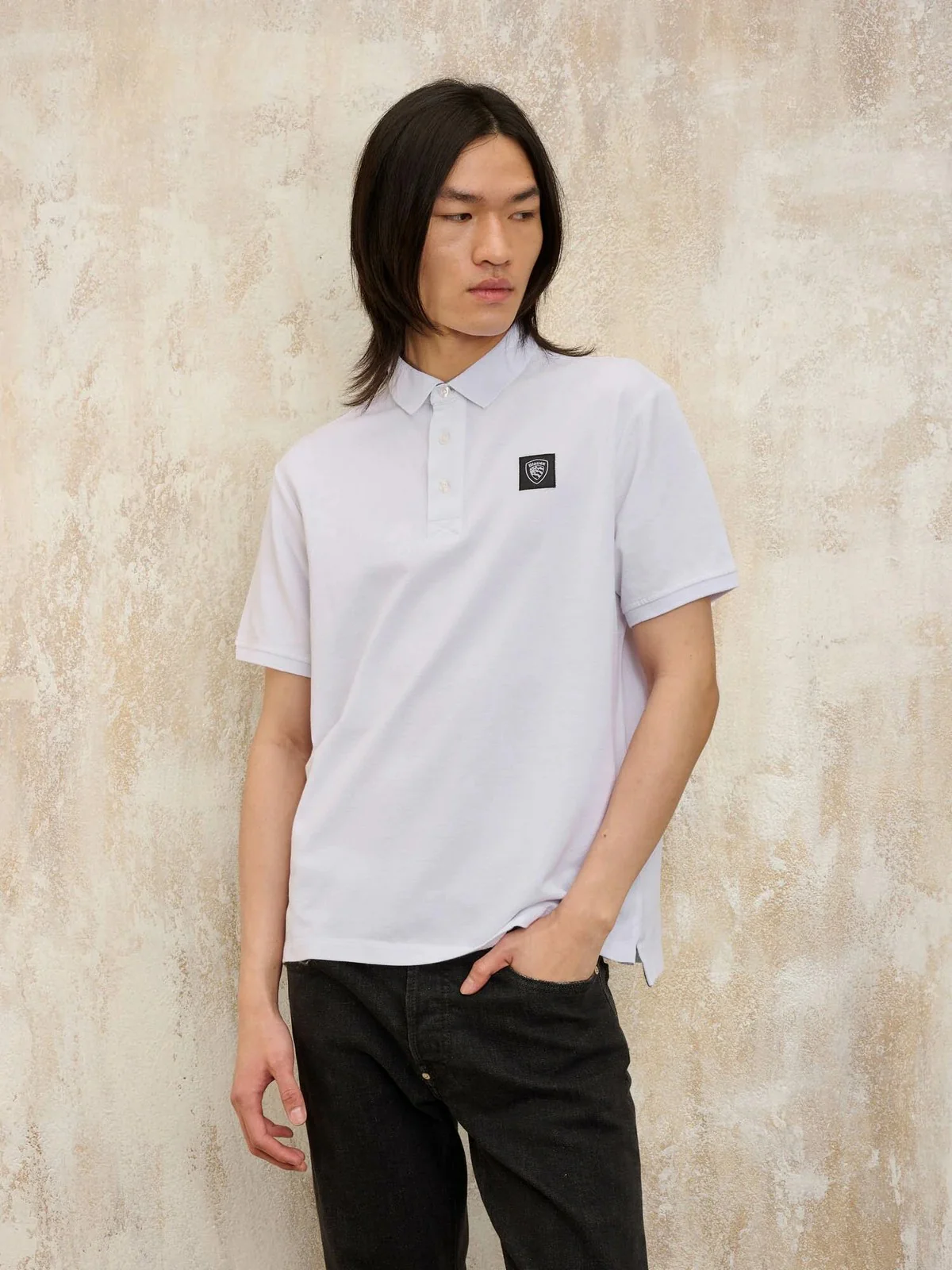 BLAUER Polo Uomo ALBAN 25SBLUT02309 007125 100 Bianco - Image 4