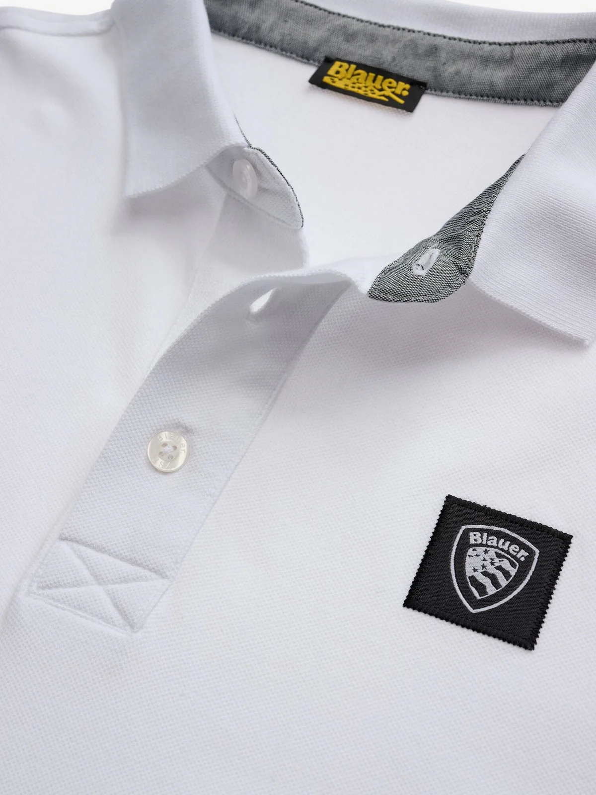 BLAUER Polo Uomo ALBAN 25SBLUT02309 007125 100 Bianco - Image 5