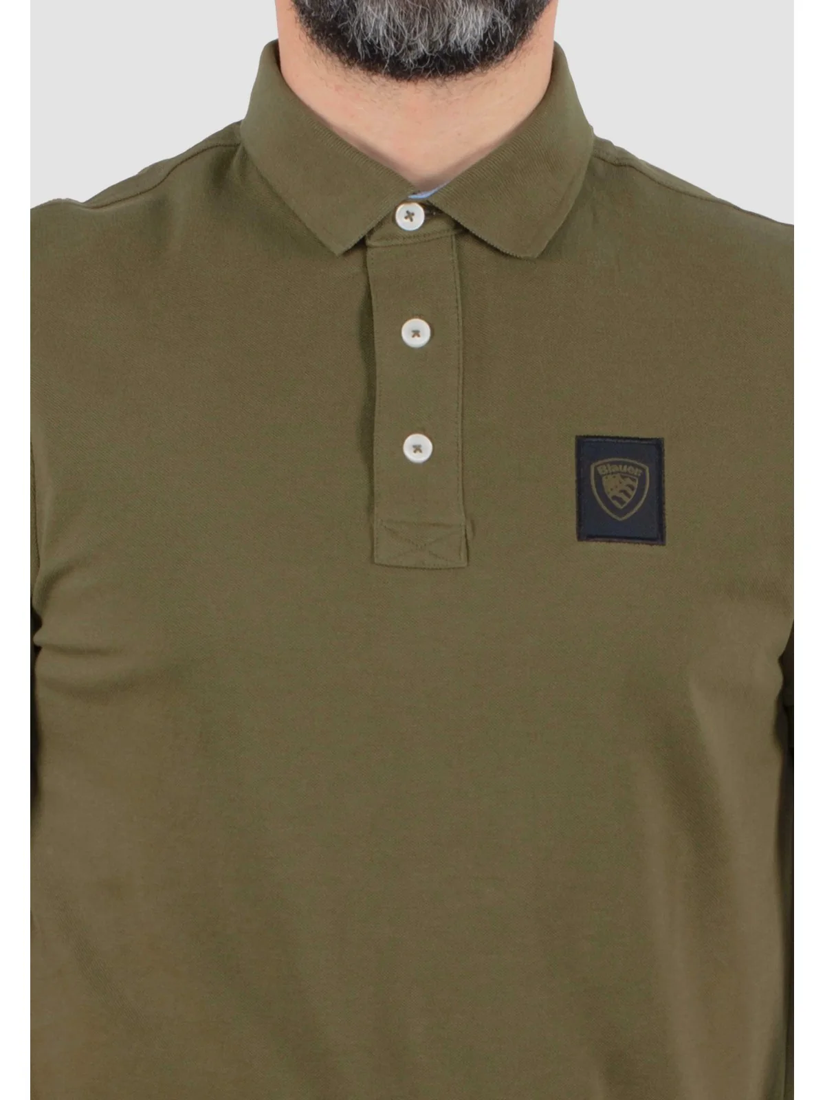BLAUER Polo Uomo ALBAN 25SBLUT02309 007125 657 VERDE MILITARE - Image 3