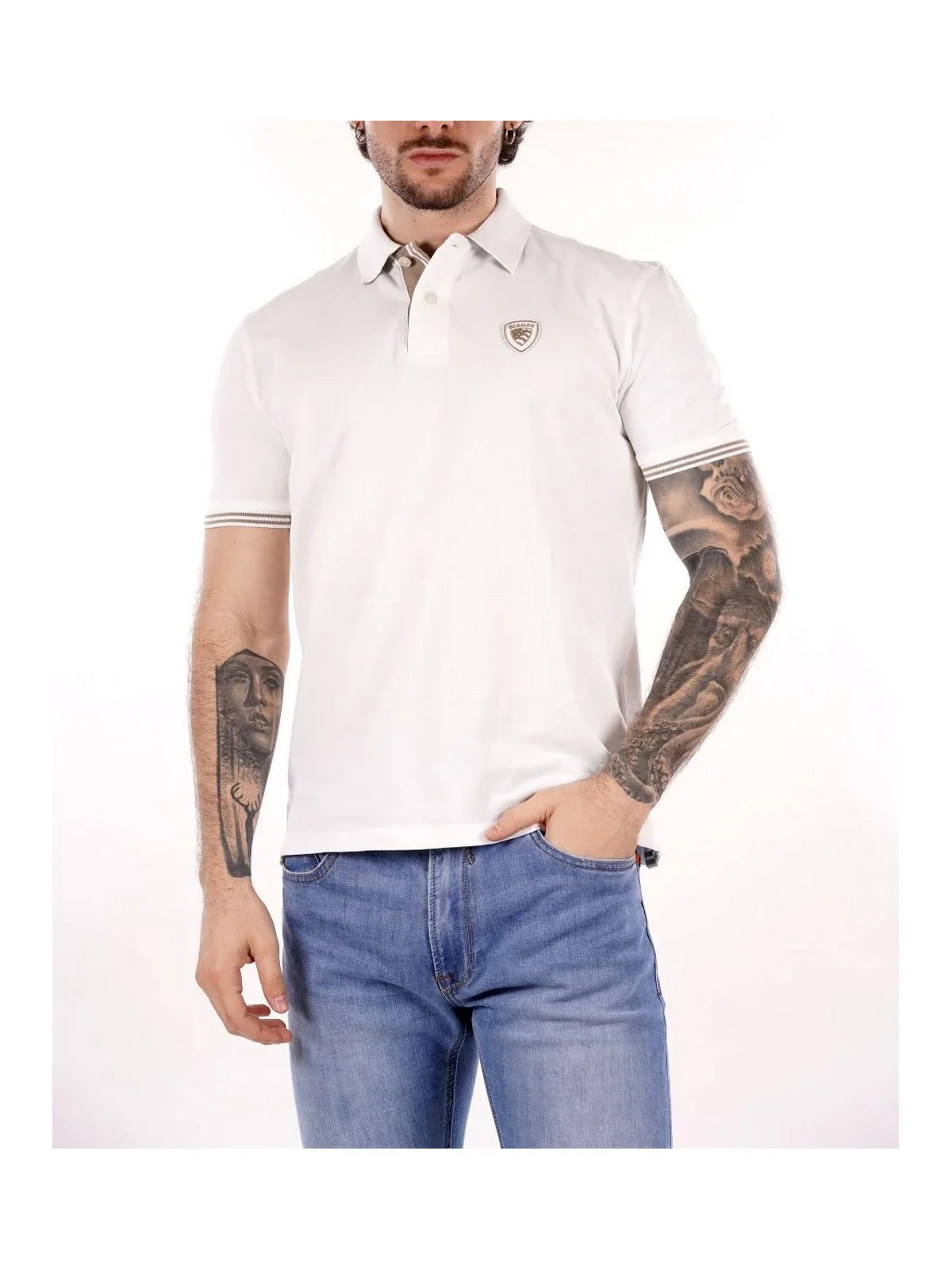 BLAUER Polo Uomo OAKLAND 25SBLUT02306 006801 100 BIANCO OTTICO - Image 4
