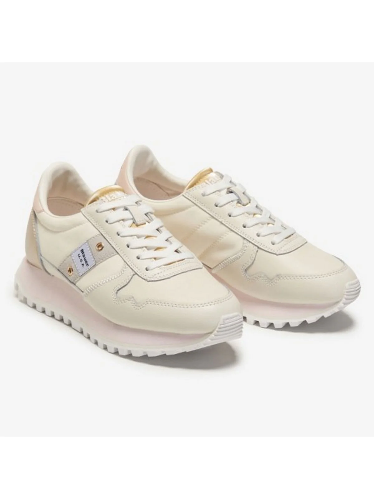 BLAUER Sneaker Donna MILLEN01 S4MILLEN01/LEM CRE/GLD Beige - Image 4