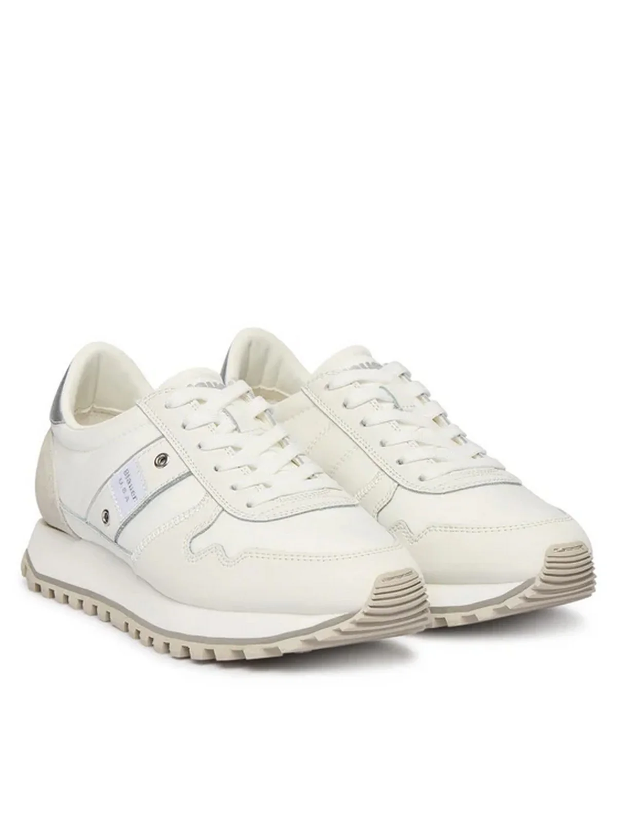 BLAUER Sneaker Donna MILLEN03 S6MILLEN03/NYM WHI/SIL WHITE/SILVER - Image 4