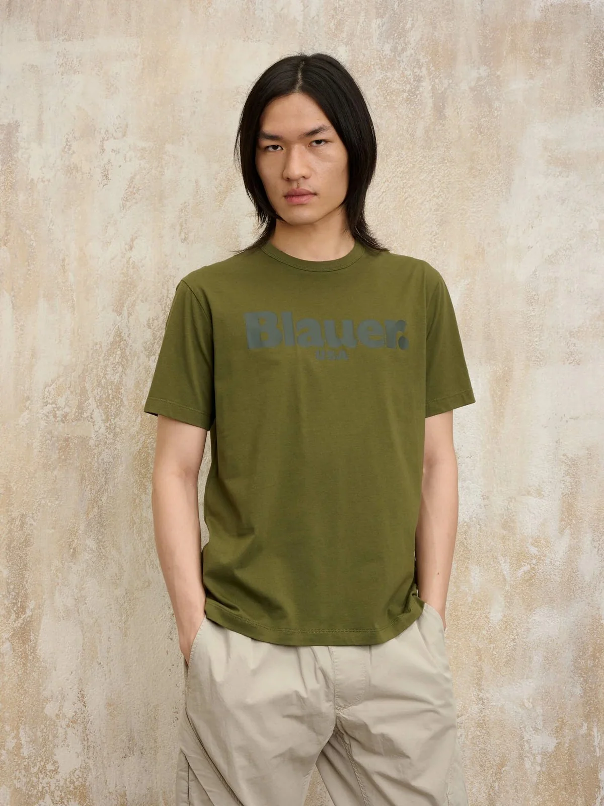 BLAUER T-shirt Uomo BOURNE 25SBLUH02191 004547 647 Verde - Image 2