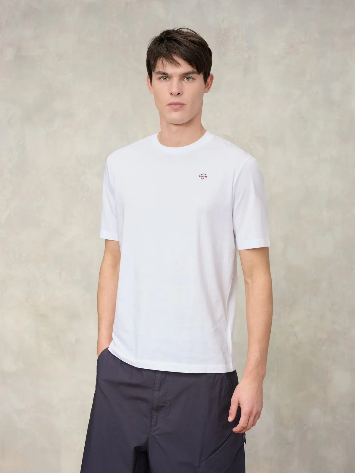 BLAUER T-shirt Uomo ERROL 26SBLUH02300 007439 100 BIANCO OTTICO - Image 4