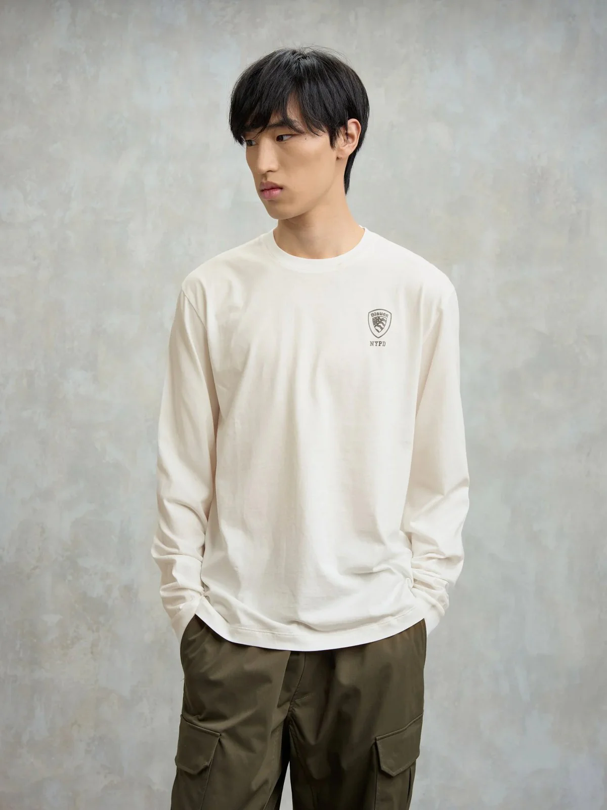 BLAUER T-shirt Uomo MALCOLM 25WBLUH01157 007332 102 BIANCO NEVE - Image 5