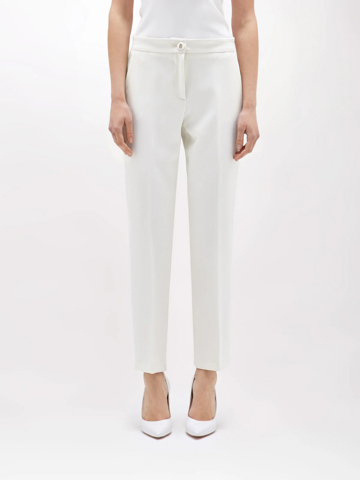 BLUGIRL Pantalone Donna  RA5155T2968 10103 Bianco - Image 3