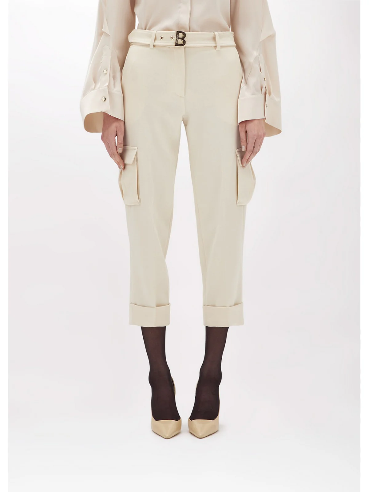 BLUGIRL Pantalone Donna  RF4074T3190 10110 Beige - Image 3