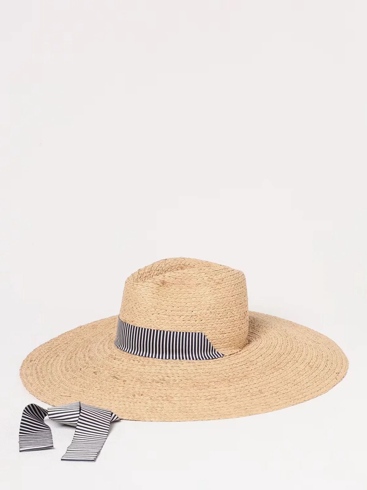 BORSALINO Cappello Donna  4039 00H8 Naturale cinta a rihe bianco/navy - Image 3
