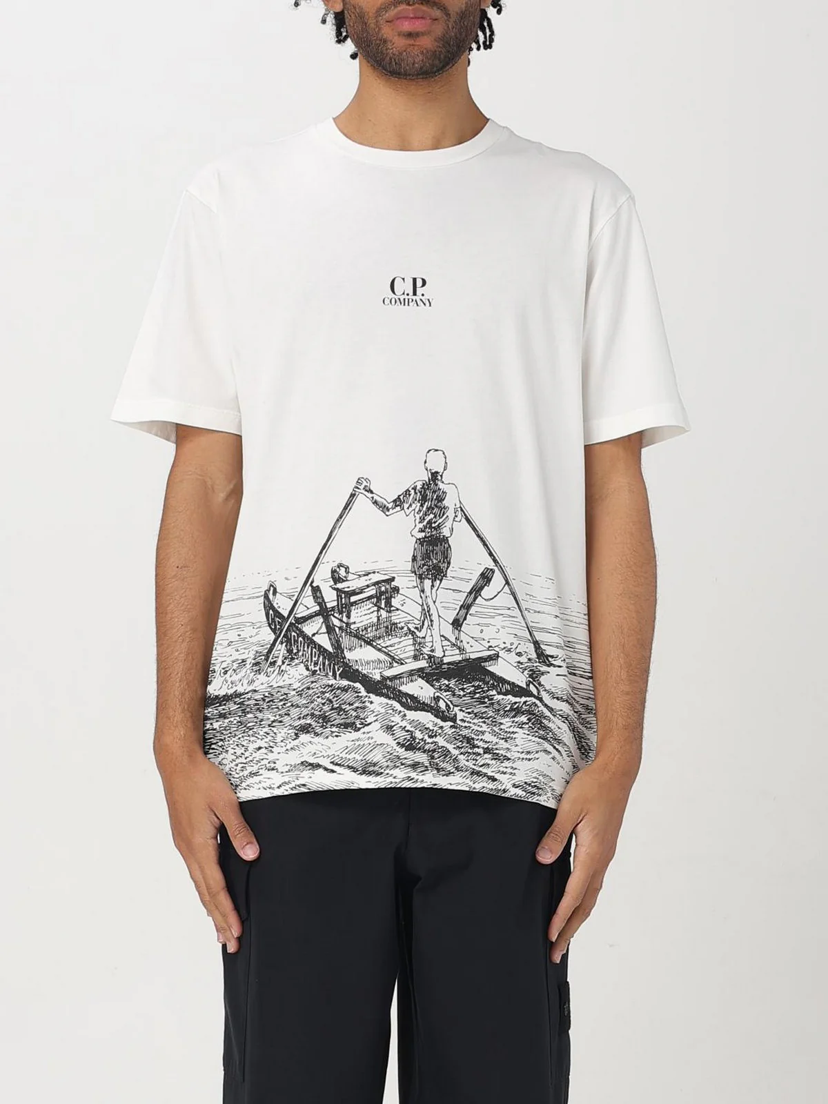 C.P. COMPANY T-shirt Uomo  18CMTS318A005431G 103 Bianco - Image 2