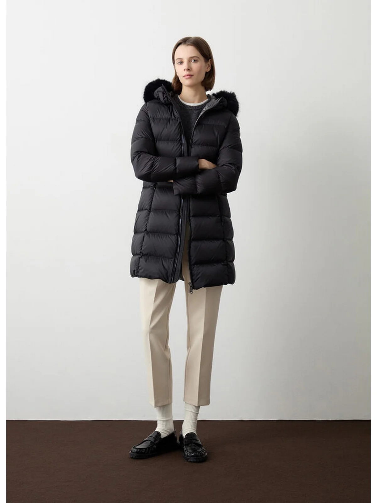 COLMAR Piumino Donna Deluxe 2221E 2YO 99 BLACK-DARK STEEL - Image 3