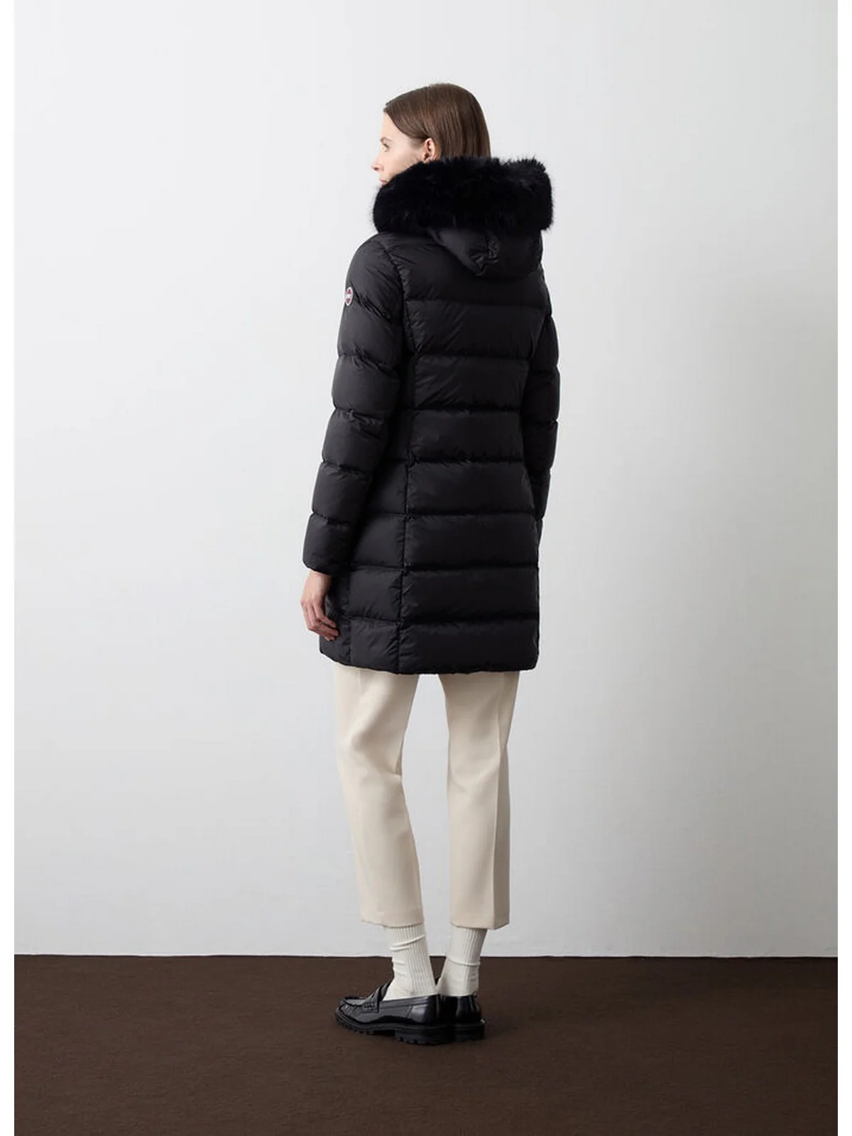 COLMAR Piumino Donna Deluxe 2221E 2YO 99 BLACK-DARK STEEL - Image 5