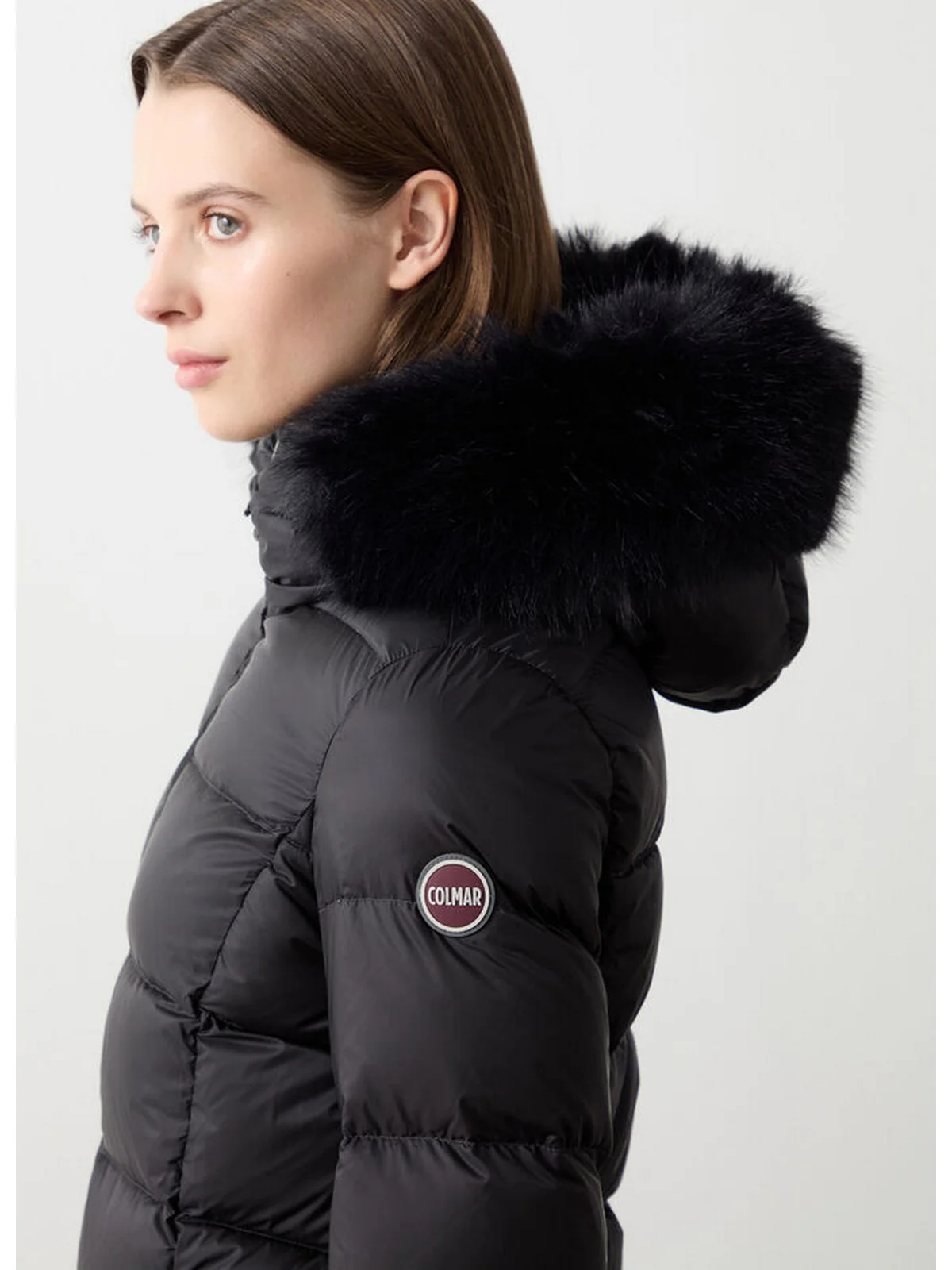 COLMAR Piumino Donna Deluxe 2221E 2YO 99 BLACK-DARK STEEL - Image 6