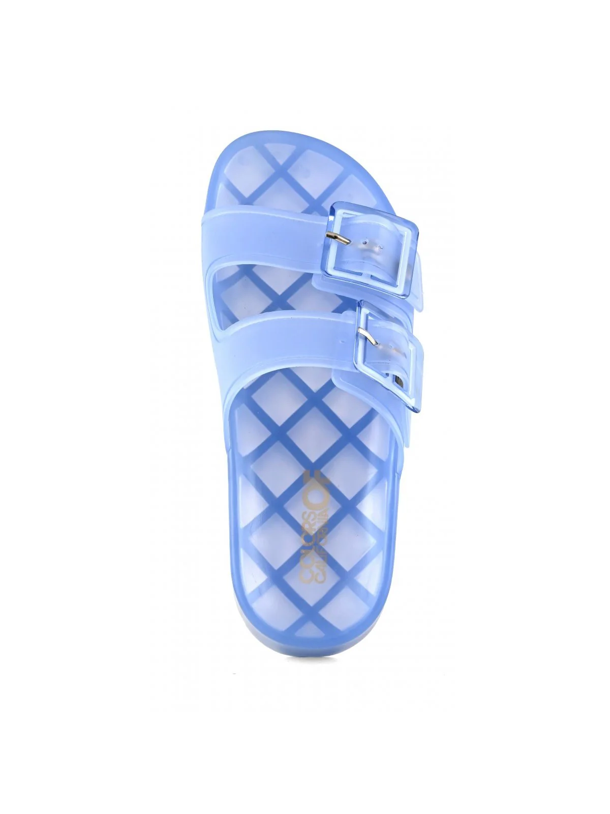 COLORS OF CALIFORNIA Ciabatta Donna high jelly sandal 2 buckles HC.CHJ402 DEN Blu - Image 2