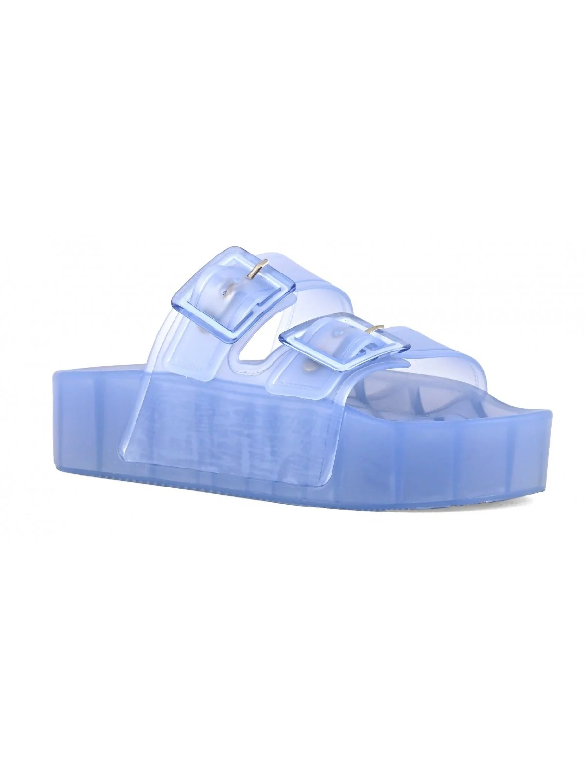 COLORS OF CALIFORNIA Ciabatta Donna high jelly sandal 2 buckles HC.CHJ402 DEN Blu - Image 3