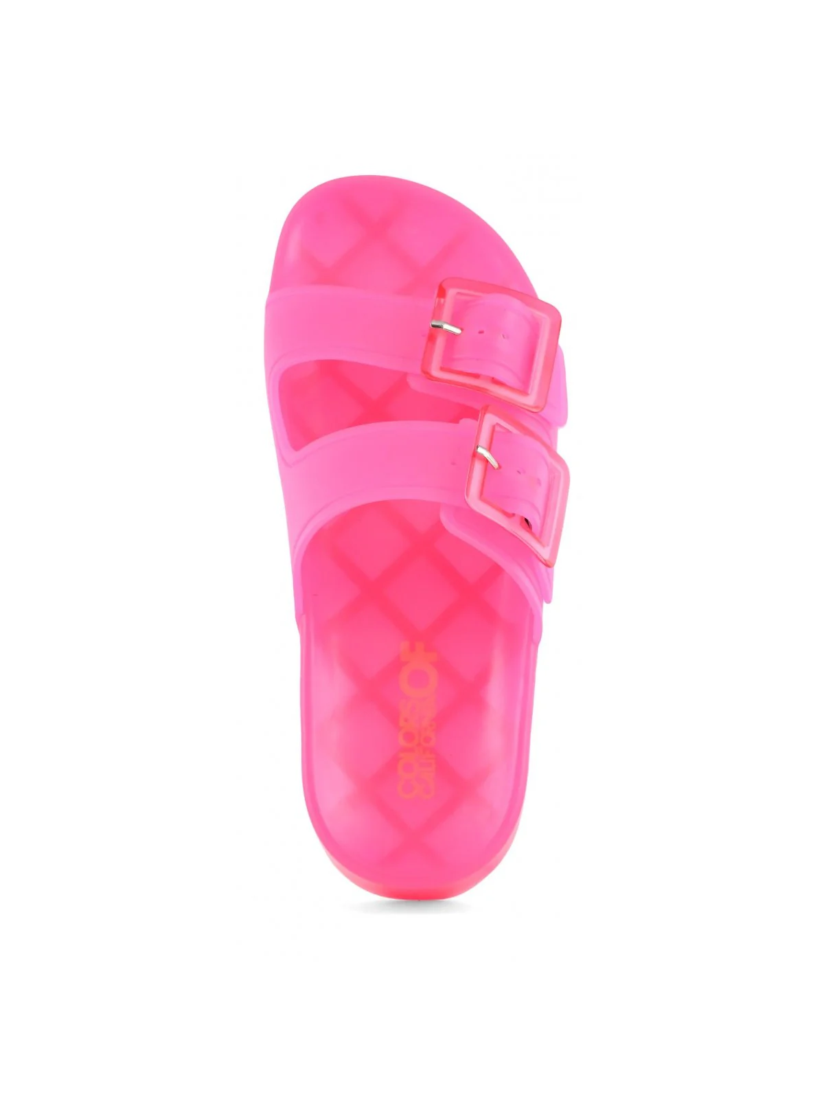 COLORS OF CALIFORNIA Ciabatta Donna high jelly sandal 2 buckles HC.CHJ402 FUX Rosa - Image 2