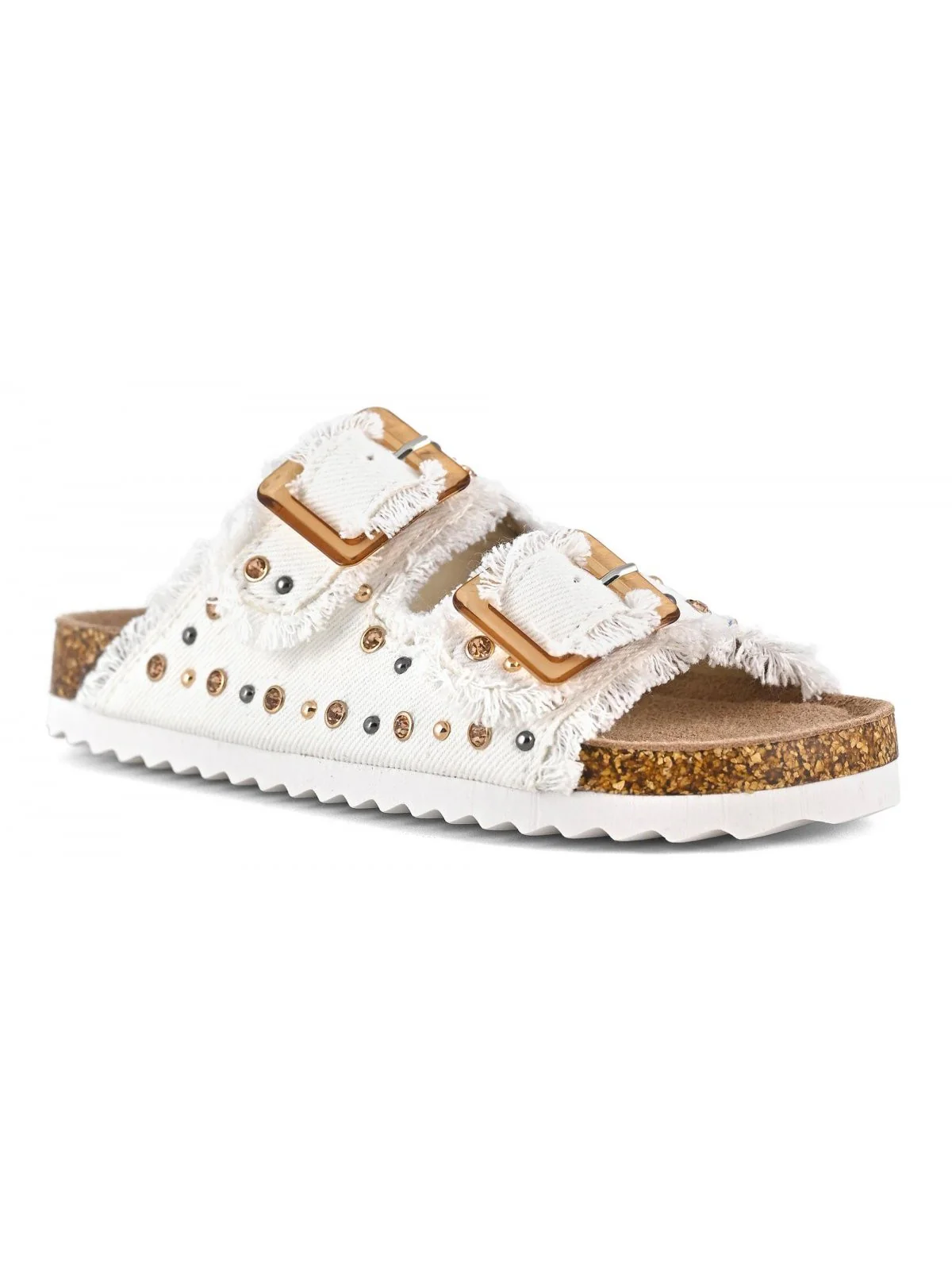 COLORS OF CALIFORNIA Sandalo Bambine e ragazze Denim Sandal With Studs HC.2409 OFF off white - Image 3