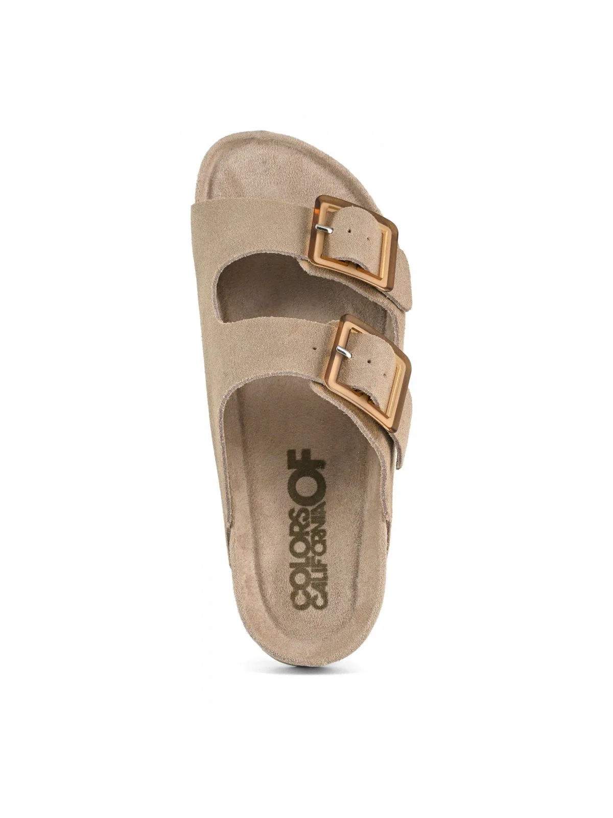 COLORS OF CALIFORNIA Sandalo Donna cow suede bio with two buckles HC.BIO56 MUD MUD - Image 2
