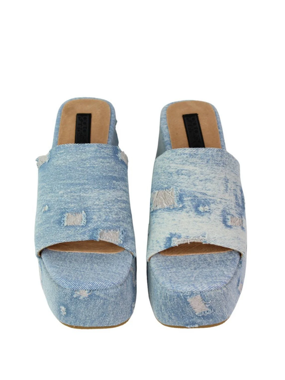 COLORS OF CALIFORNIA Sandalo Donna monoband denim wedge sandal HC.MALIBU02 WHI WHITE - Image 4