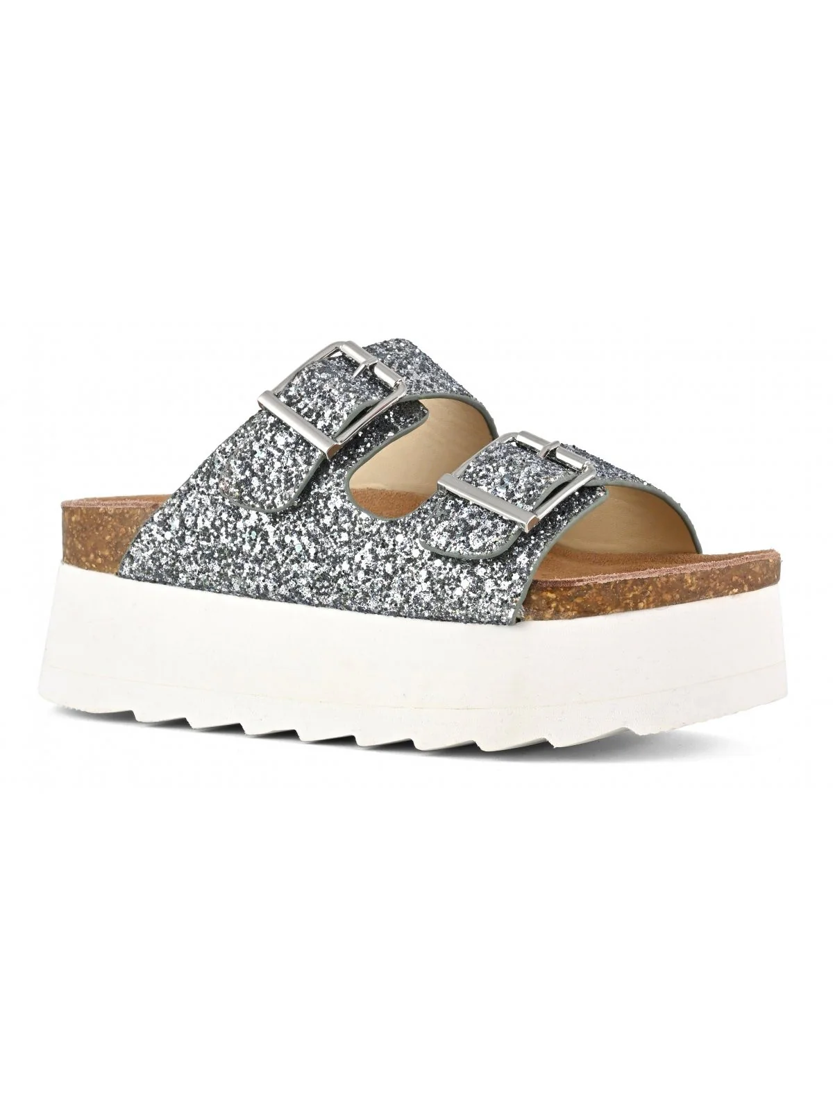 COLORS OF CALIFORNIA Sandalo Donna platform sandal in glitter HC.BES22 DEN Blu - Image 3