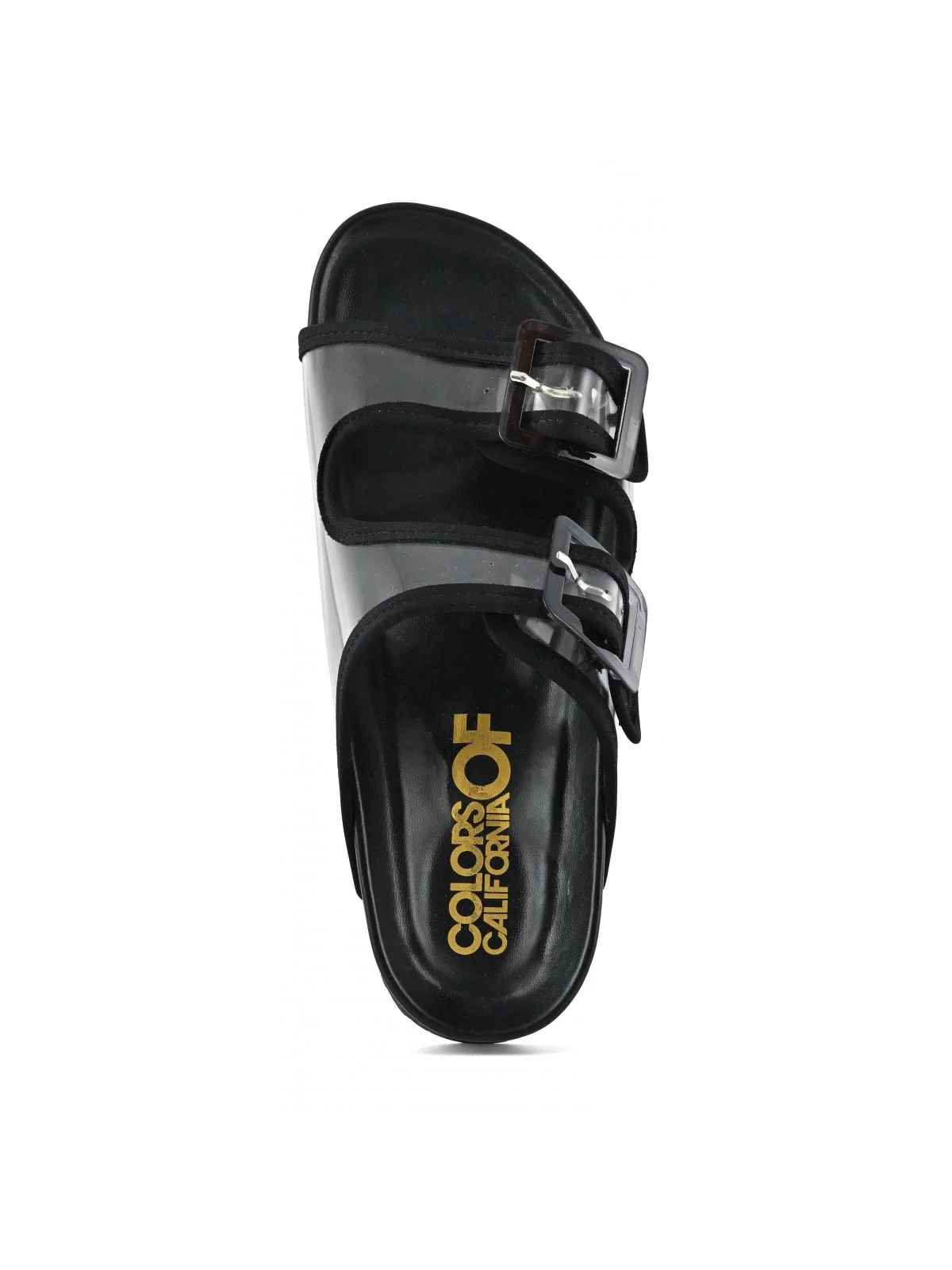 COLORS OF CALIFORNIA Sandalo Donna two buckle plexi sandal HC.BIO404 BLA Nero - Image 2