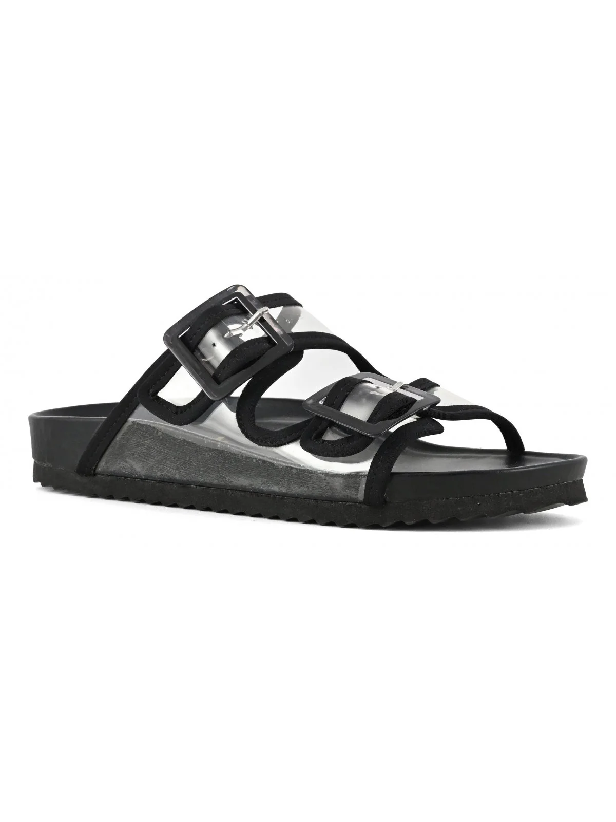 COLORS OF CALIFORNIA Sandalo Donna two buckle plexi sandal HC.BIO404 BLA Nero - Image 3