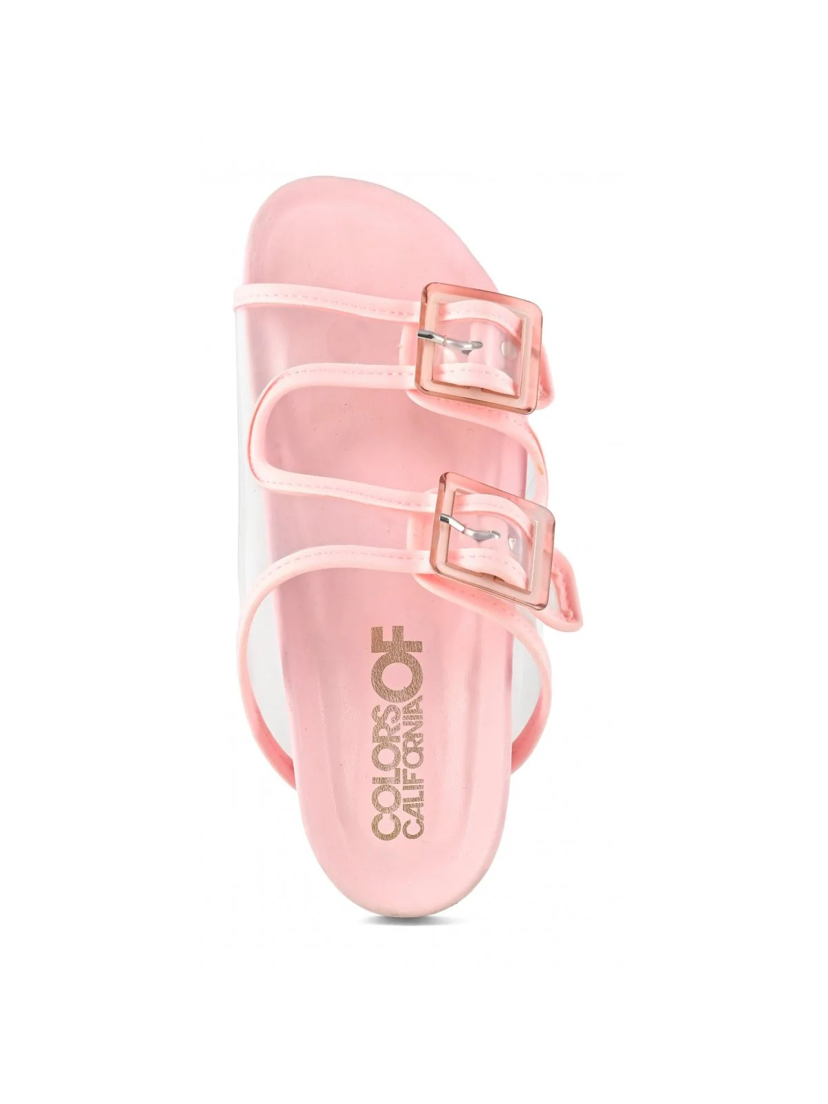 COLORS OF CALIFORNIA Sandalo Donna two buckle plexi sandal HC.BIO404 FPIN Rosa - Image 2