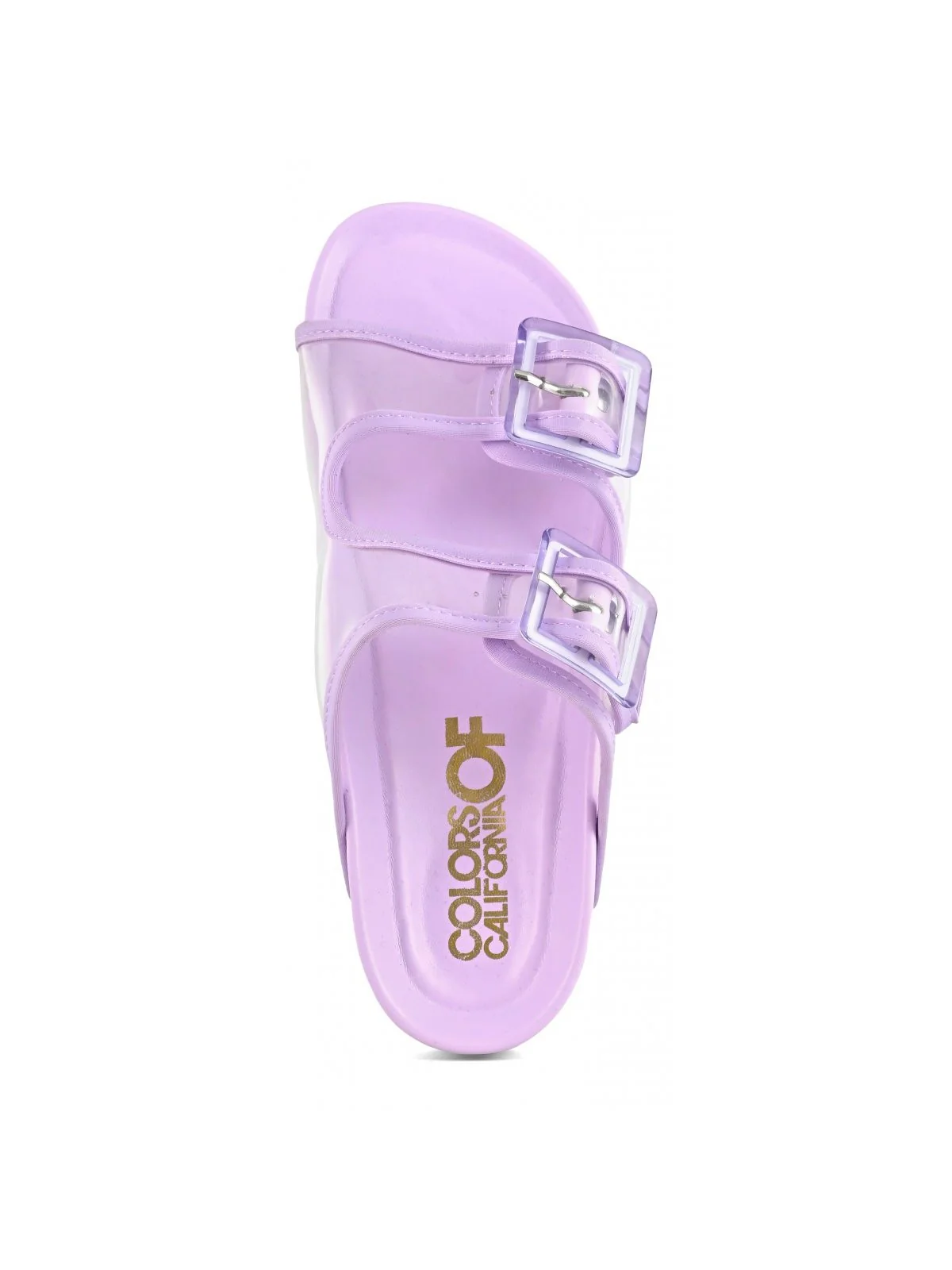 COLORS OF CALIFORNIA Sandalo Donna two buckle plexi sandal HC.BIO404 LIL Viola - Image 2