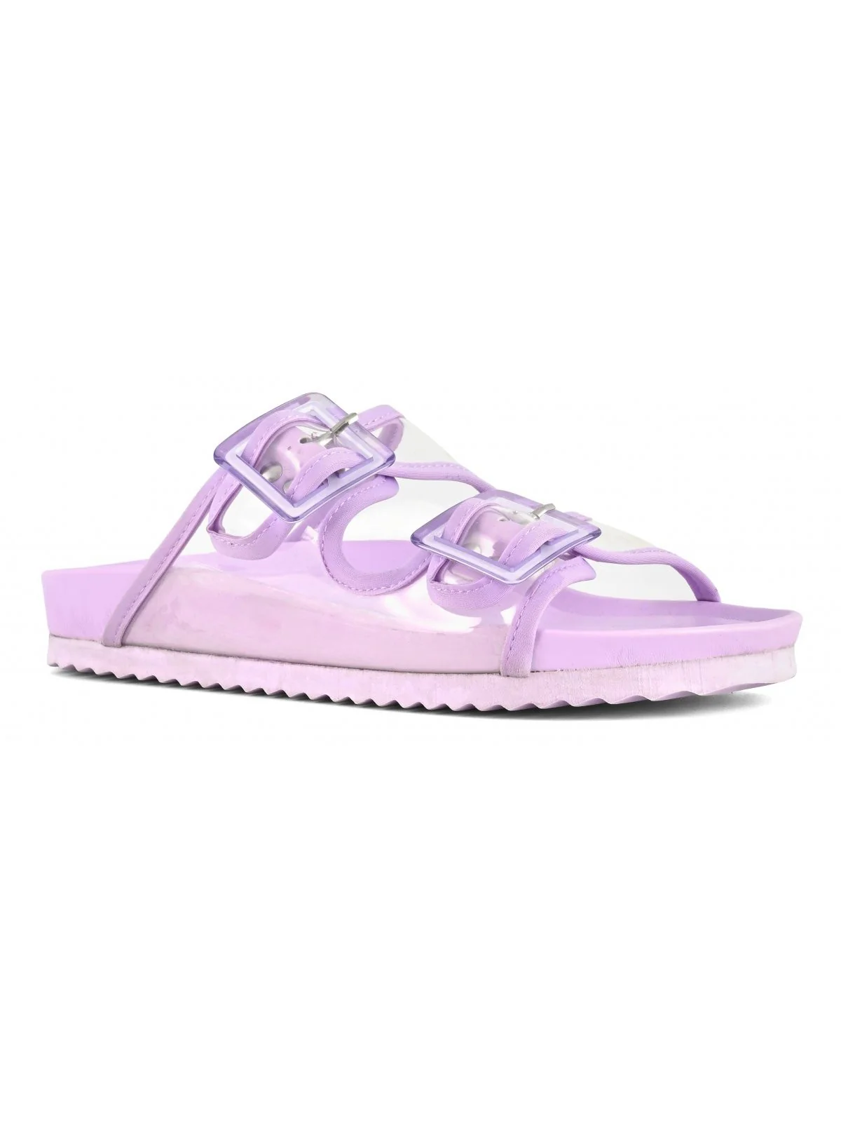 COLORS OF CALIFORNIA Sandalo Donna two buckle plexi sandal HC.BIO404 LIL Viola - Image 3