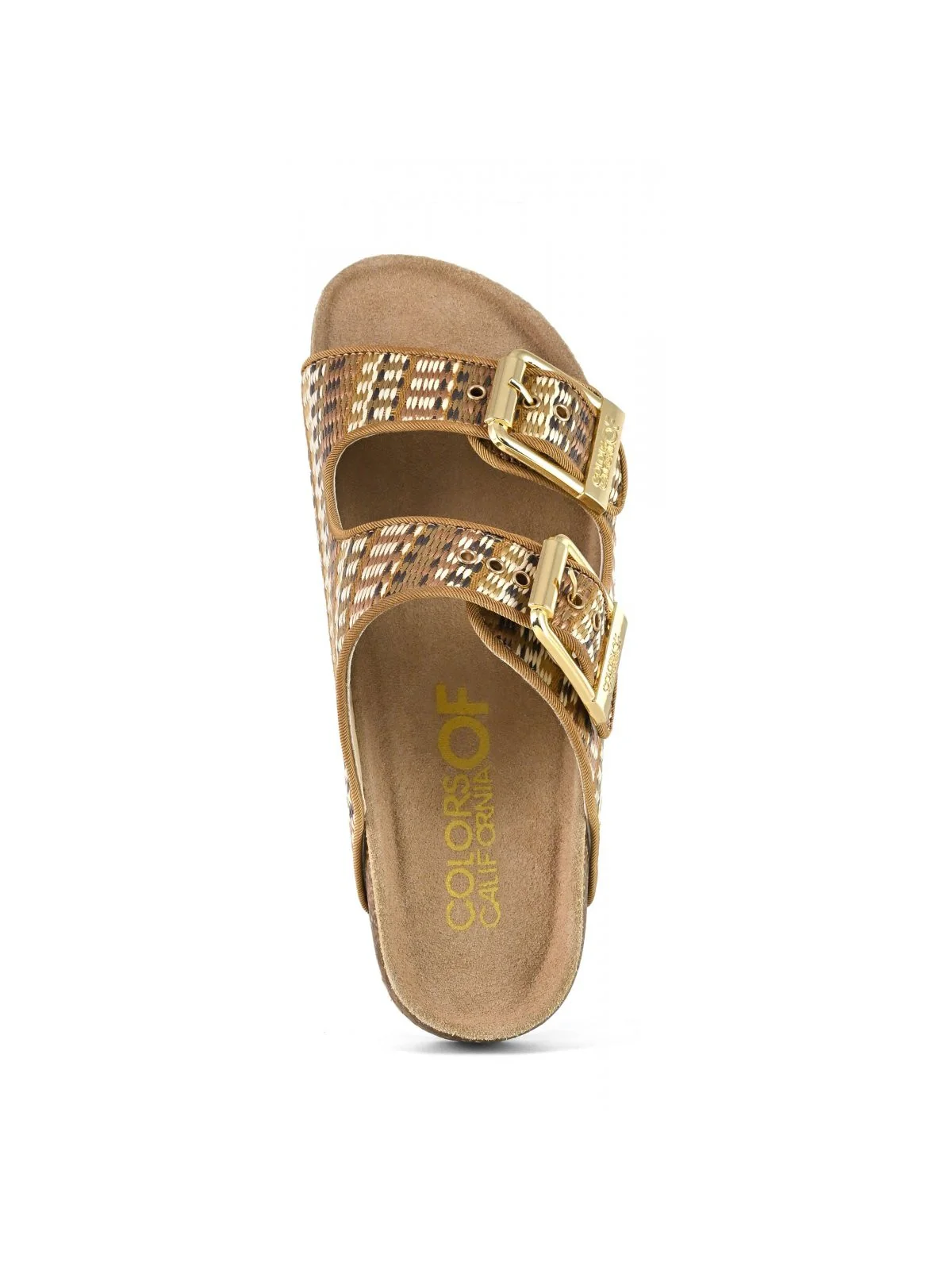 COLORS OF CALIFORNIA Sandalo Donna two buckle sandal in rafia HC.BIO500 NAT NATURAL - Image 2
