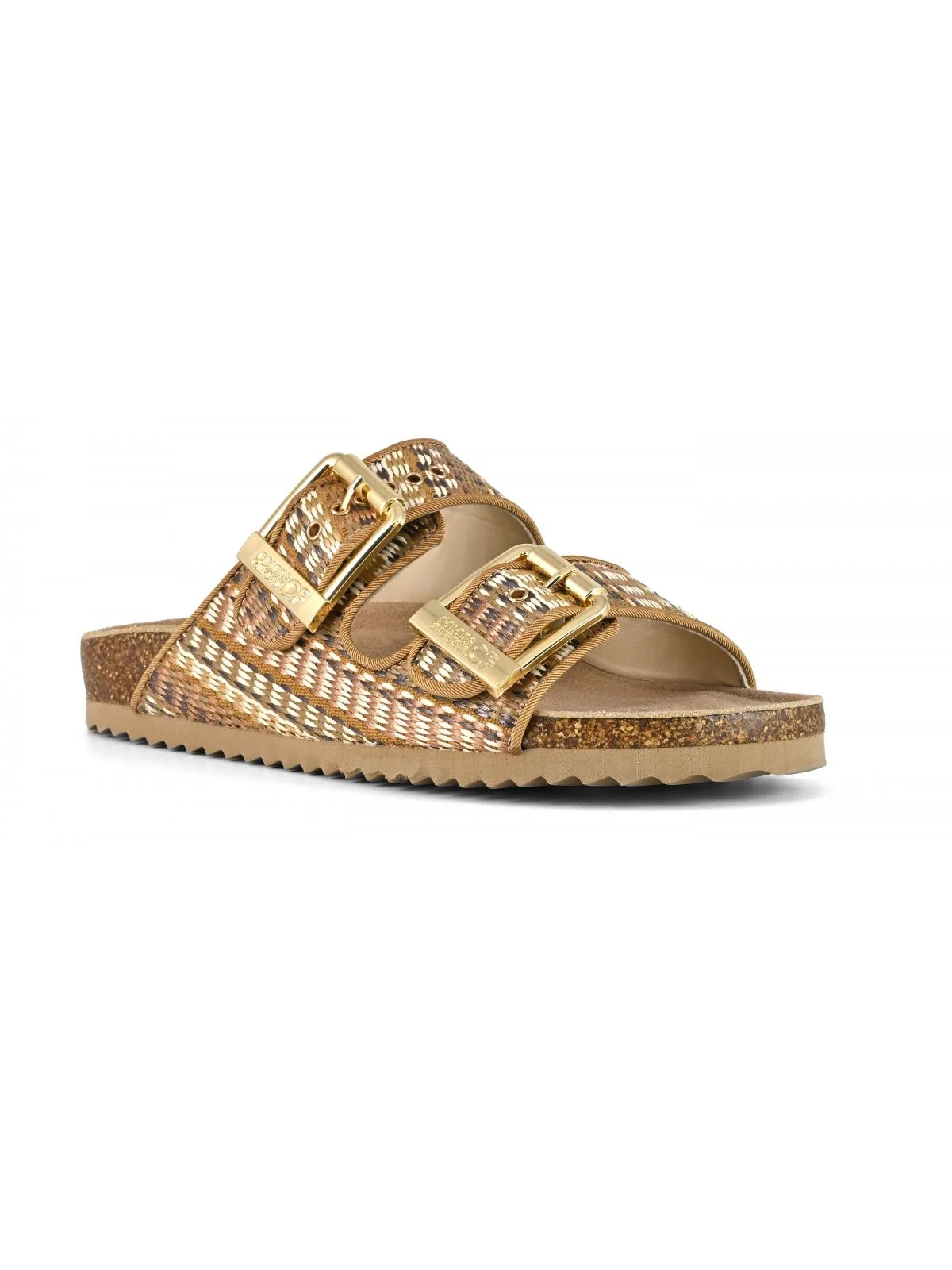 COLORS OF CALIFORNIA Sandalo Donna two buckle sandal in rafia HC.BIO500 NAT NATURAL - Image 3