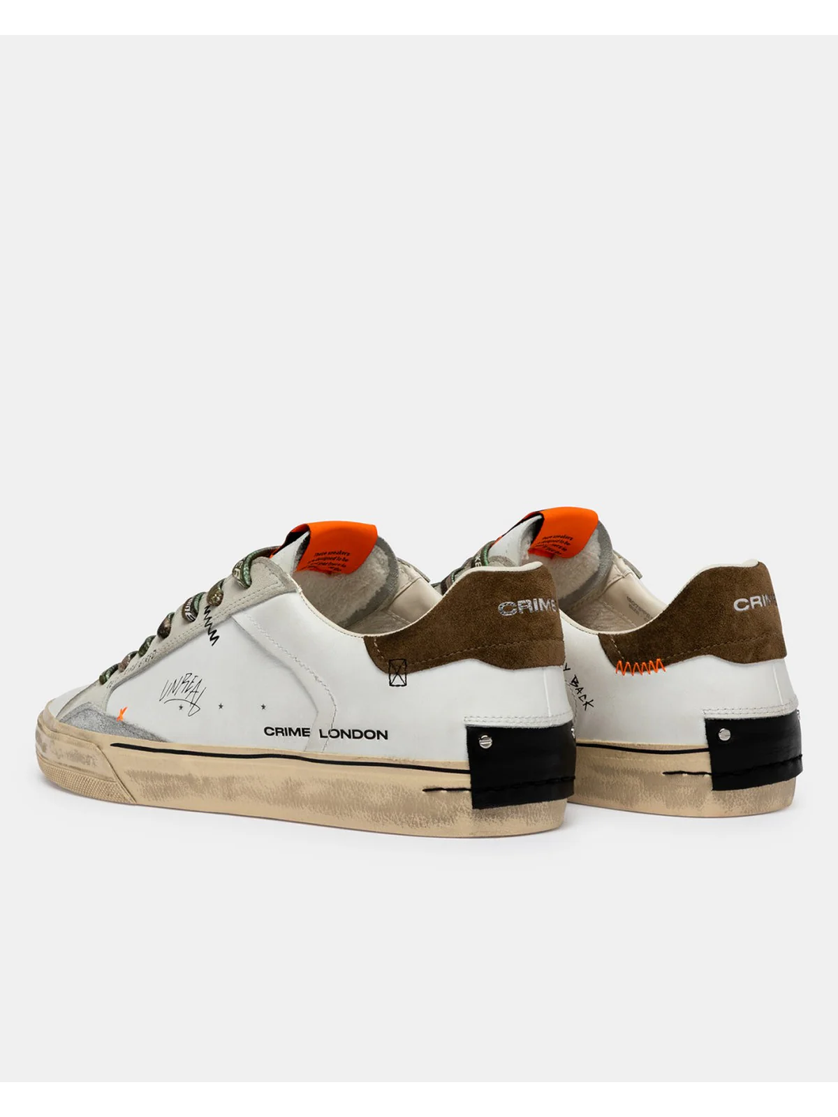 CRIME LONDON Sneaker Uomo DECONSTRUCTED MILITARY GREEN 19071PP8 10 WHITE - Image 6