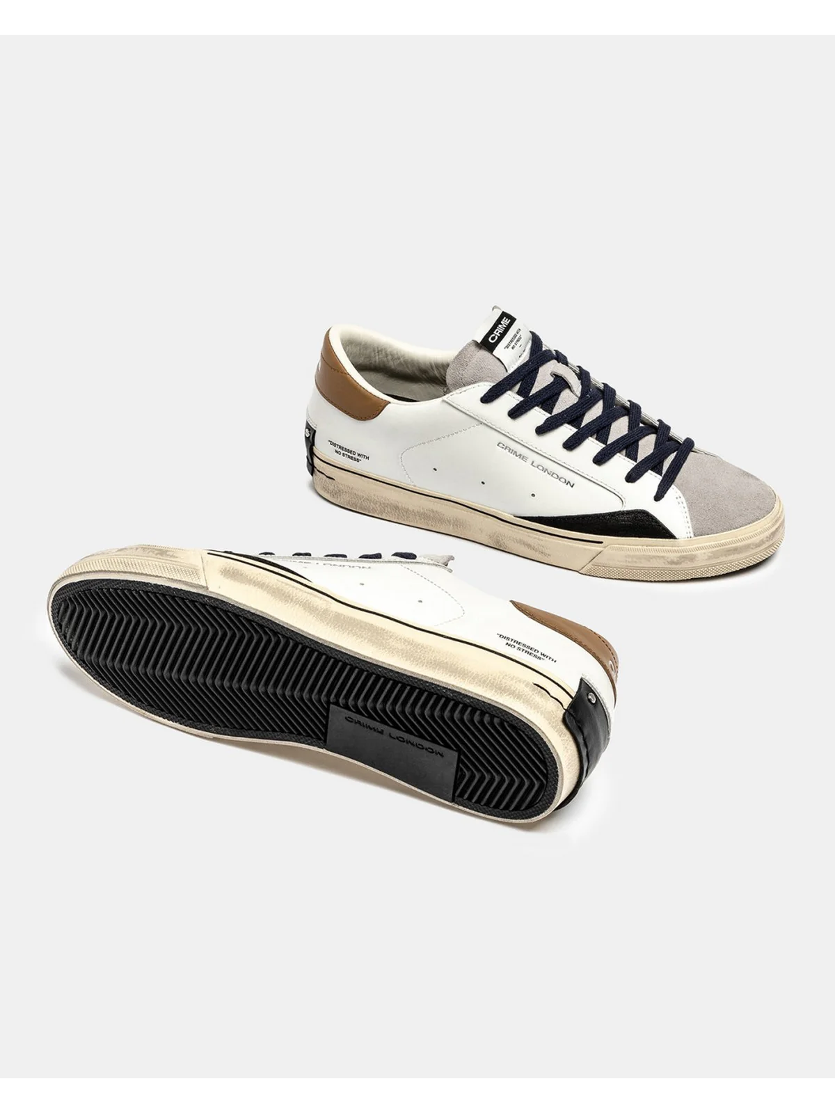 CRIME LONDON Sneaker Uomo DISTRESSED 2.0 OAK SMOKE 11070AA8 10 WHITE - Image 3