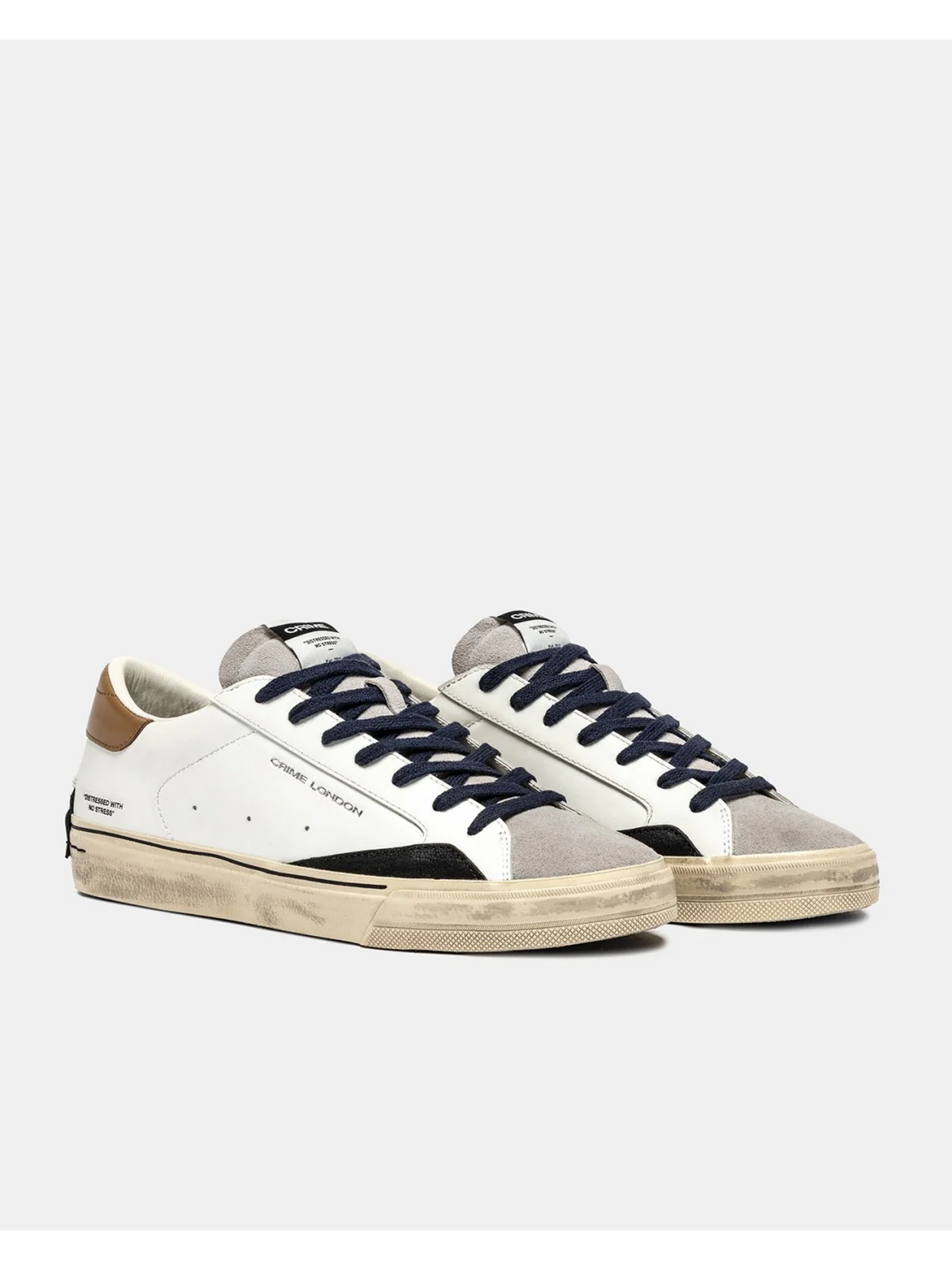 CRIME LONDON Sneaker Uomo DISTRESSED 2.0 OAK SMOKE 11070AA8 10 WHITE - Image 5