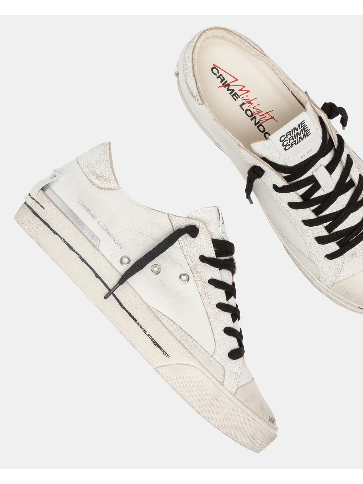 CRIME LONDON Sneaker Uomo RECUT LOW WORE YESTERDAY 14130PP7 10 WHITE - Image 3