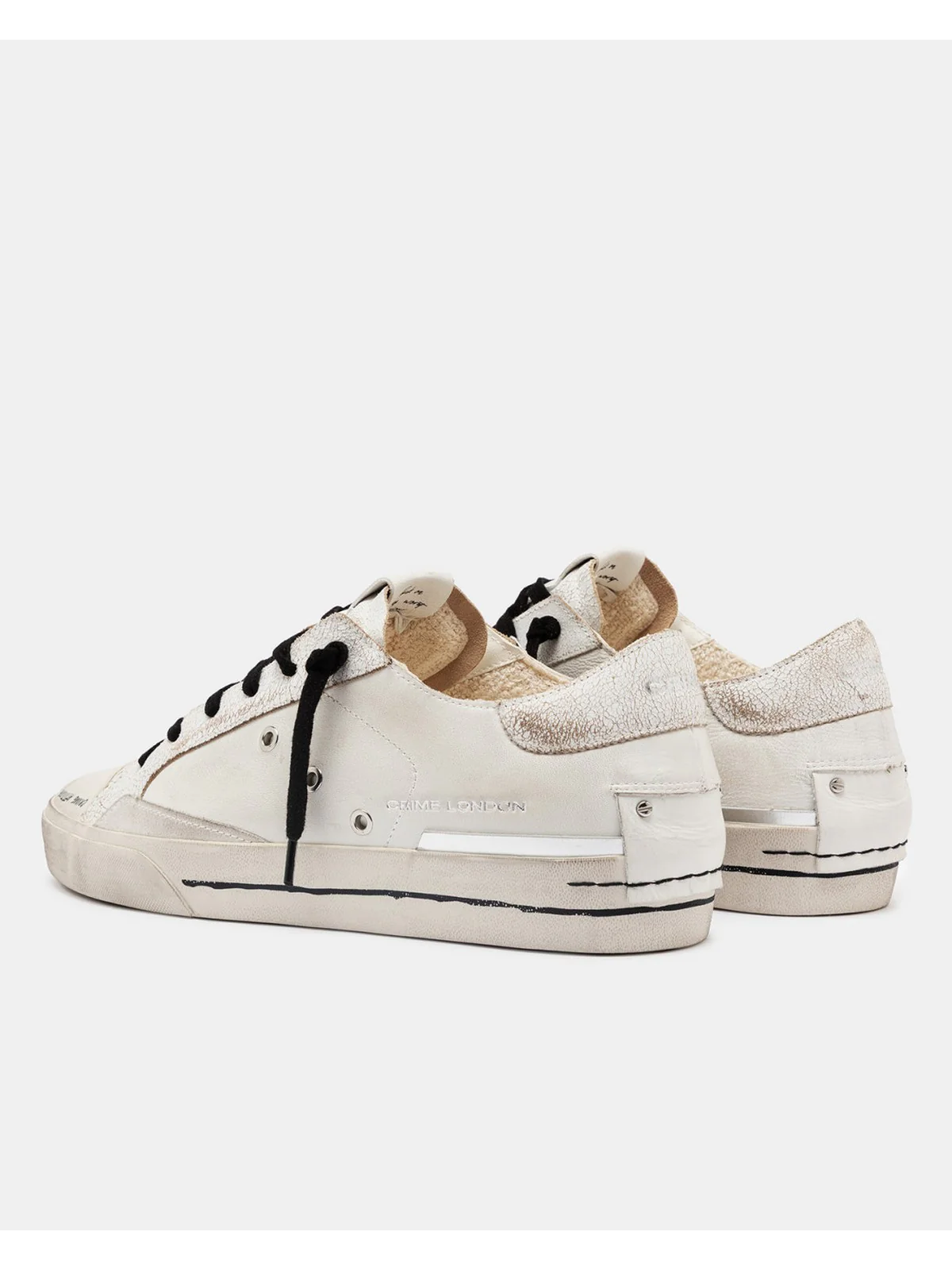 CRIME LONDON Sneaker Uomo RECUT LOW WORE YESTERDAY 14130PP7 10 WHITE - Image 5