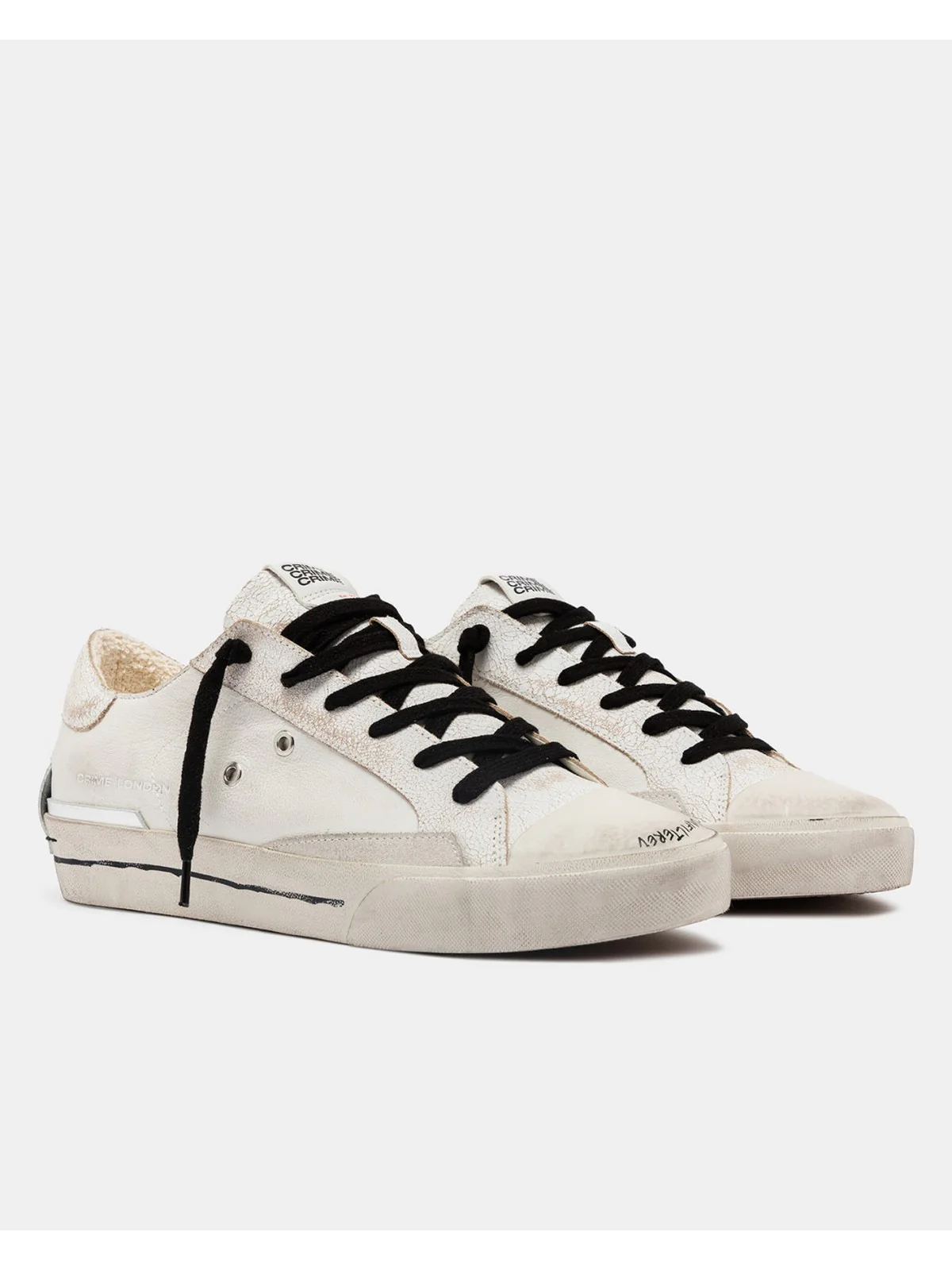 CRIME LONDON Sneaker Uomo RECUT LOW WORE YESTERDAY 14130PP7 10 WHITE - Image 6
