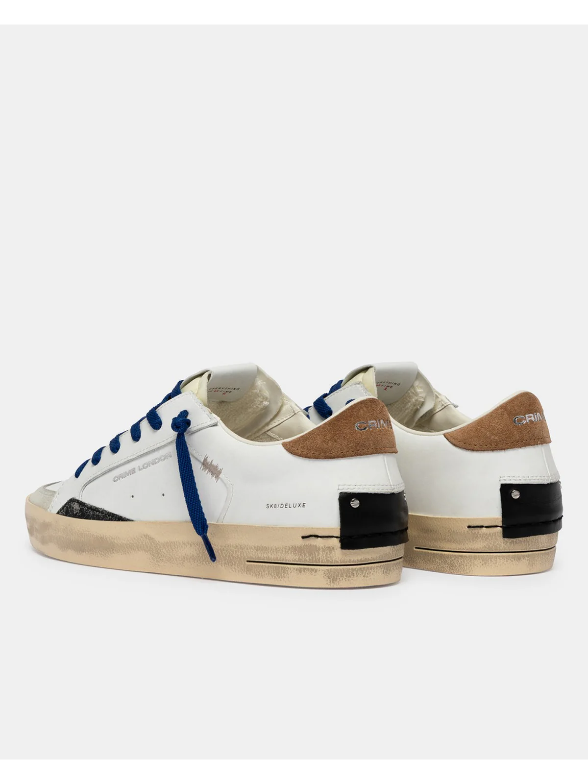 CRIME LONDON Sneaker Uomo SK8 DELUXE BROWN SUGAR 19102PP8 10 WHITE - Image 3