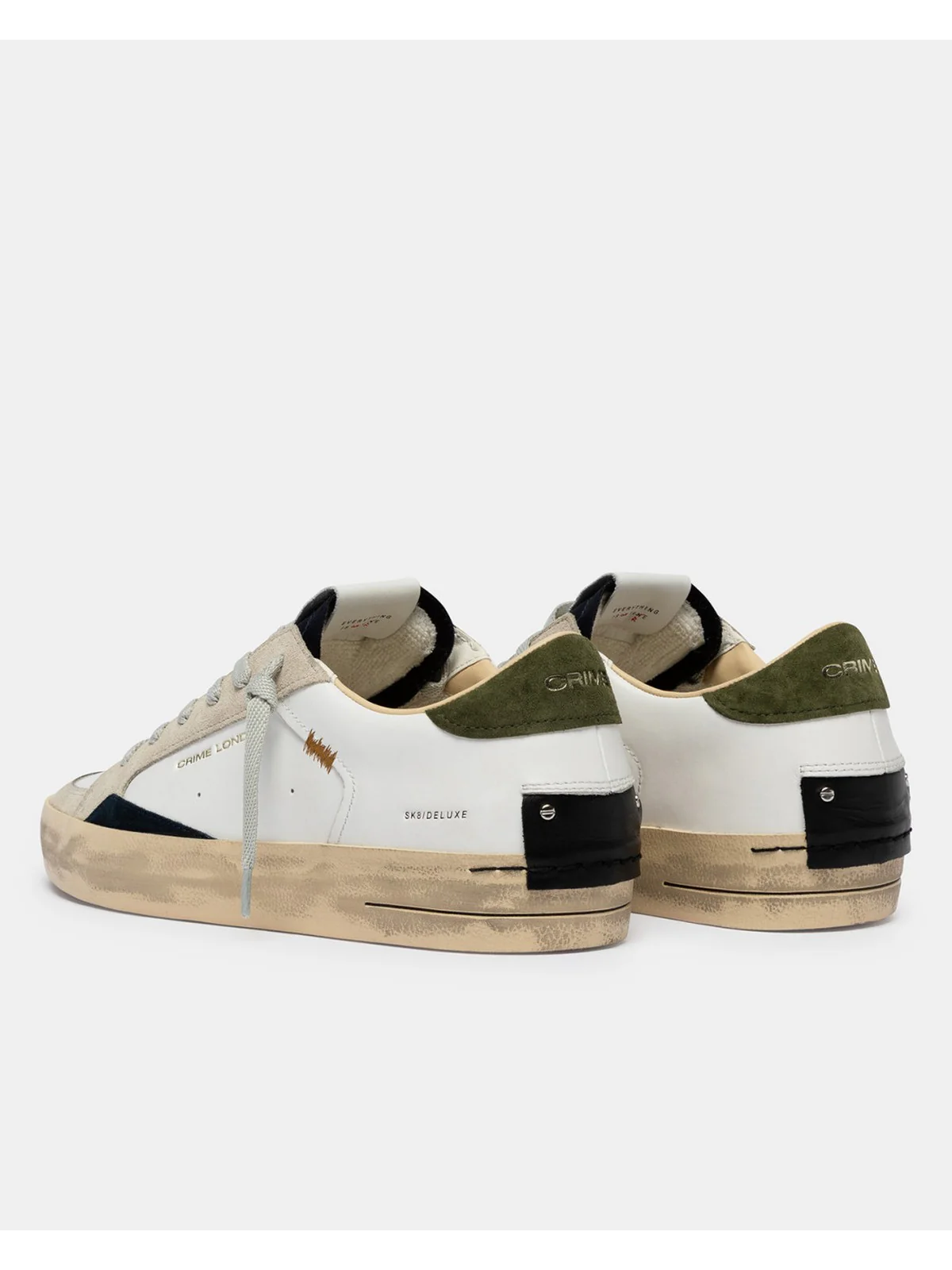CRIME LONDON Sneaker Uomo SK8 DELUXE DOWNTOWN GREEN 19110PP8 10 WHITE - Image 4