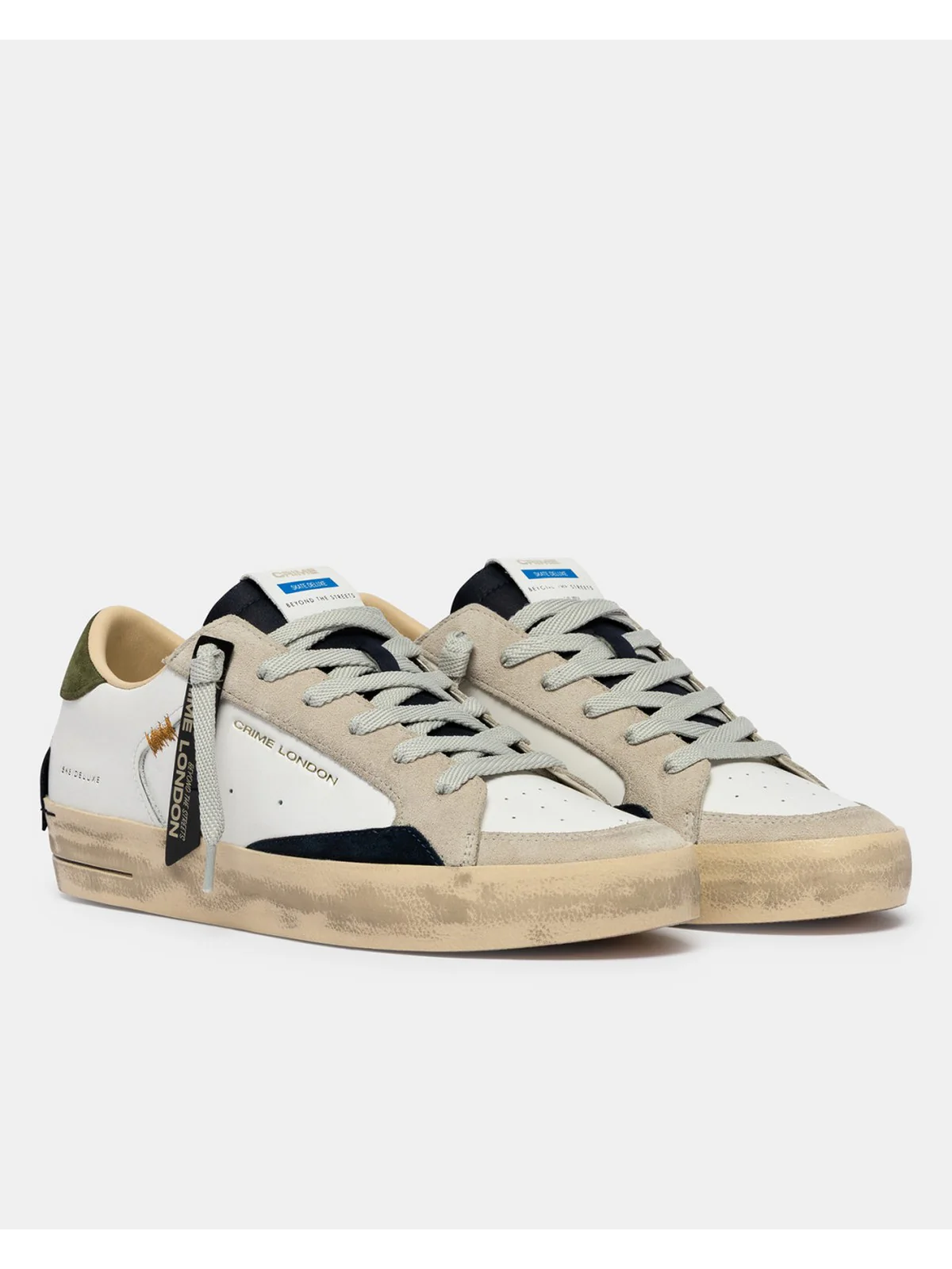 CRIME LONDON Sneaker Uomo SK8 DELUXE DOWNTOWN GREEN 19110PP8 10 WHITE - Image 5