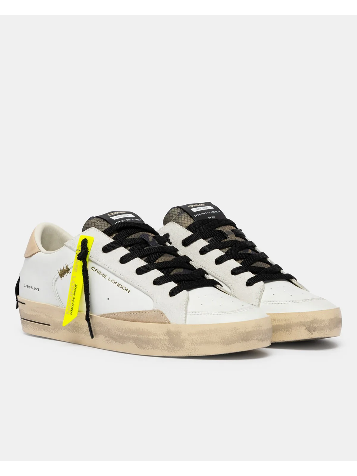 CRIME LONDON Sneaker Uomo SK8 DELUXE DUNE DRIFT 19104PP8 10 WHITE - Image 3