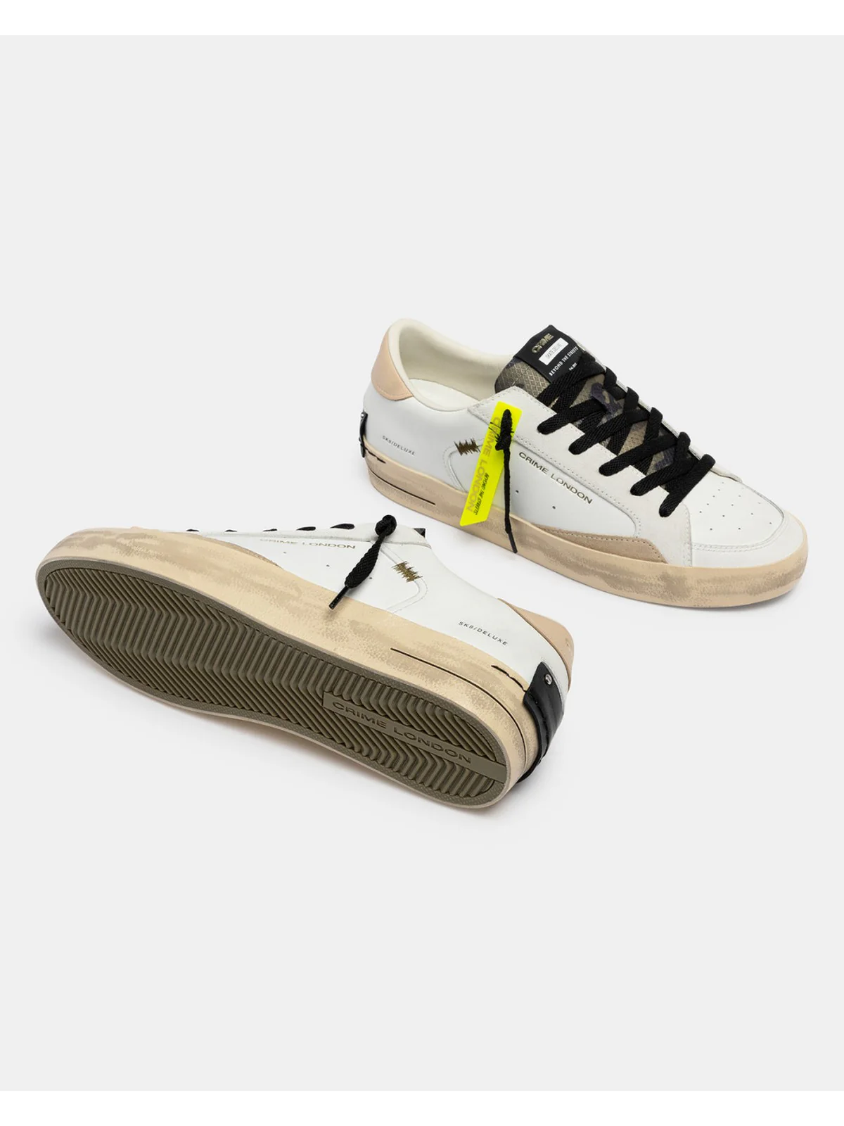 CRIME LONDON Sneaker Uomo SK8 DELUXE DUNE DRIFT 19104PP8 10 WHITE - Image 4