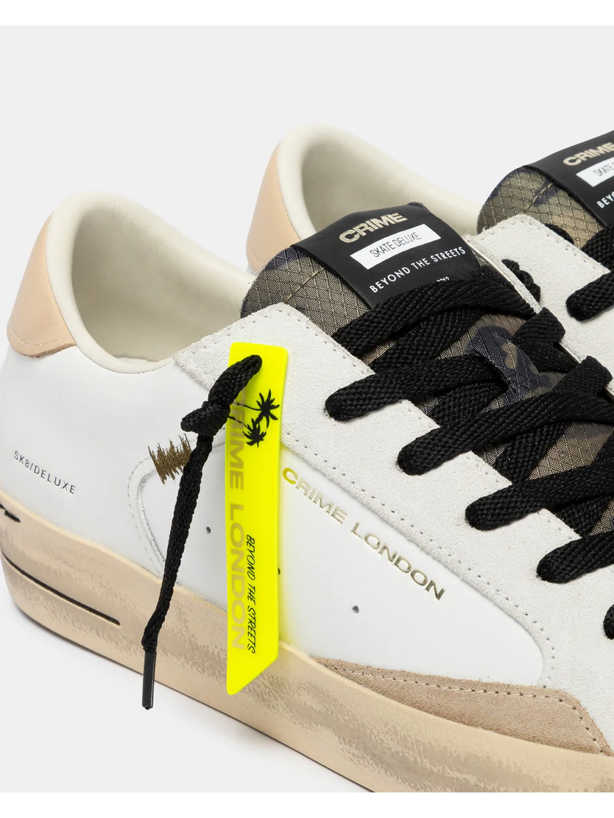 CRIME LONDON Sneaker Uomo SK8 DELUXE DUNE DRIFT 19104PP8 10 WHITE - Image 6