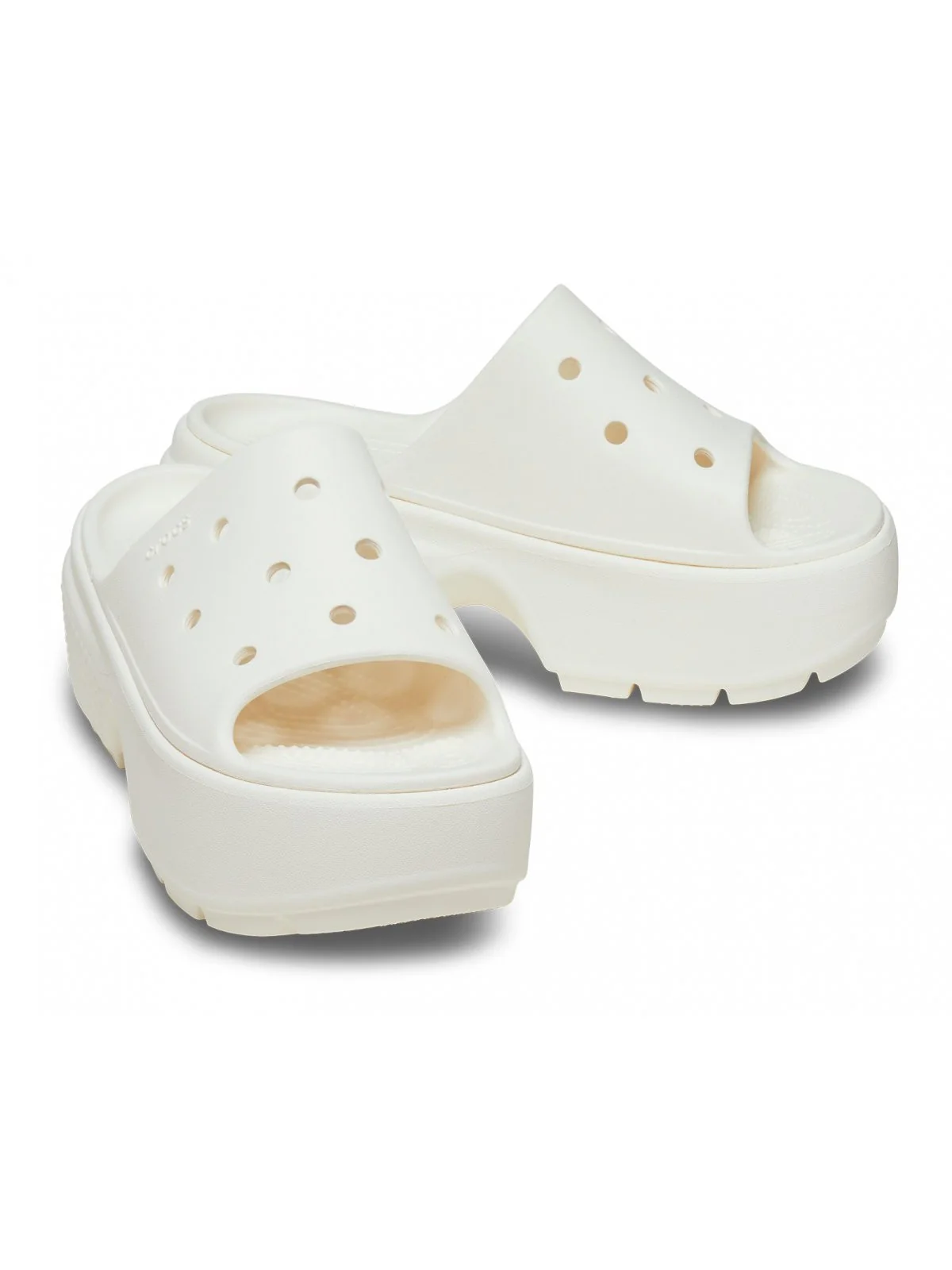 CROCS Ciabatta Donna Stomp Slide W 209346 0WV Bianco - Image 3