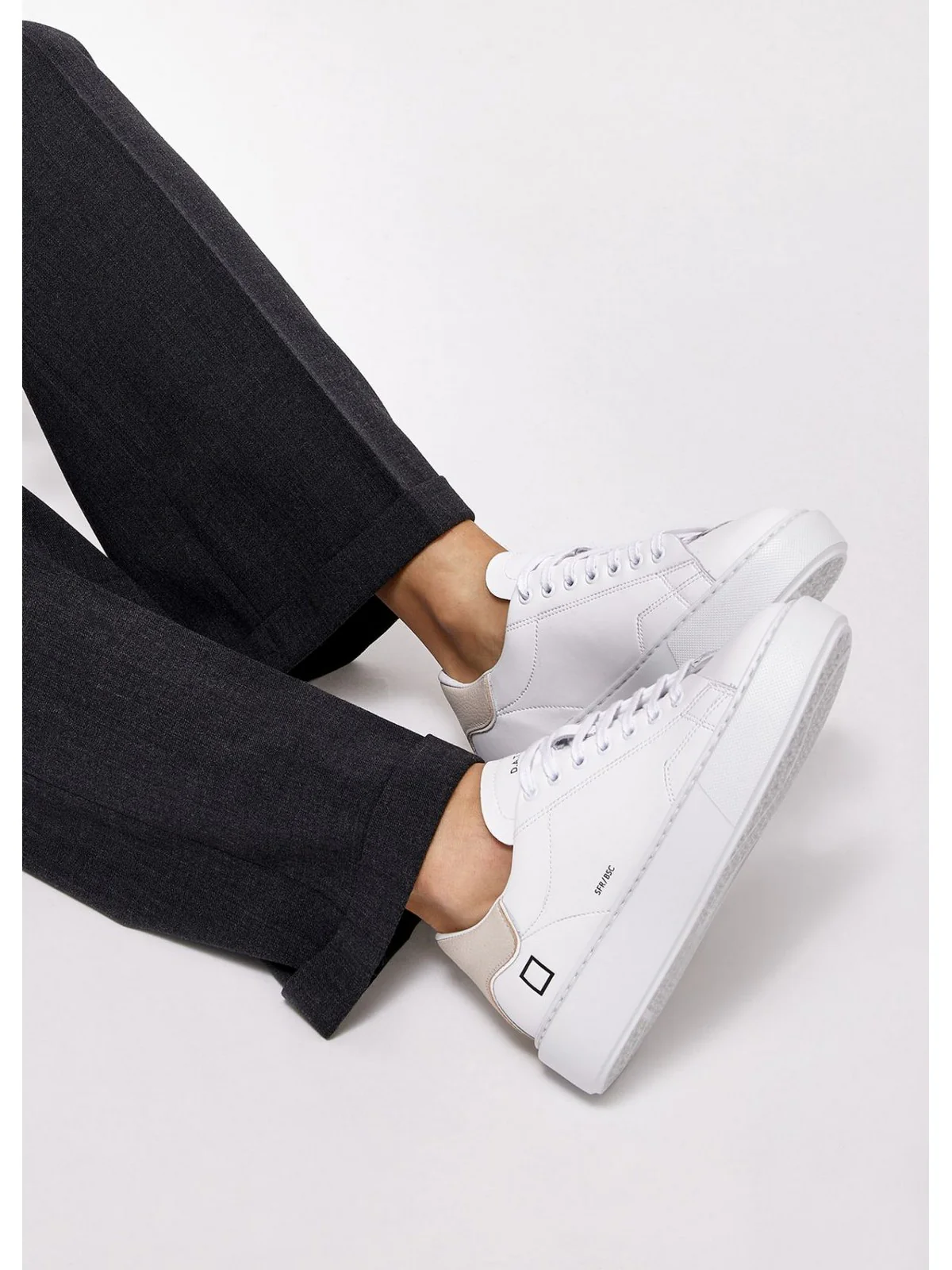 D.A.T.E. Sneaker Donna SFERA CALF W997-SF-CA-HB                                            Bianco - Image 3