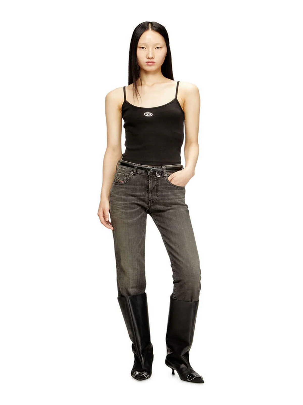 DIESEL Canotta Donna T-HUPY-OD TOP A19911 0JMBA 900 001 - BLACK - Image 2