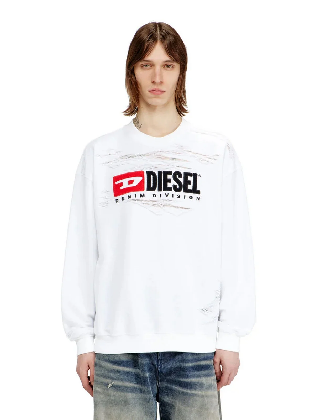 DIESEL Felpa Uomo S-BOXT-V1 FELPA A22014 0PLAI 100 100 - WHITE - Image 2