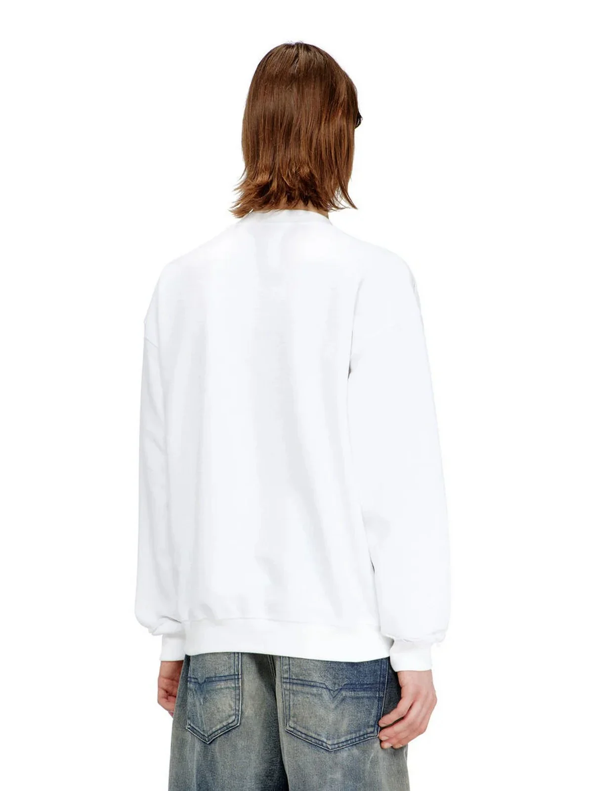 DIESEL Felpa Uomo S-BOXT-V1 FELPA A22014 0PLAI 100 100 - WHITE - Image 3