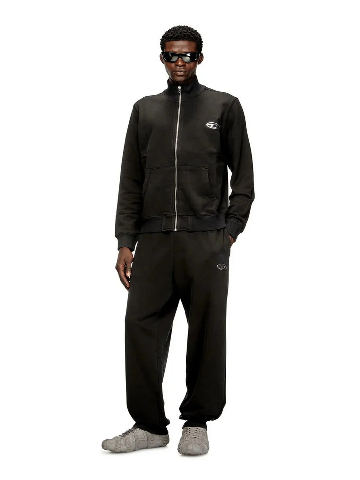 DIESEL Felpa Uomo S-GINN-ZIP-IOD FELPA A21873 0BKBW 900 001 - BLACK - Image 2