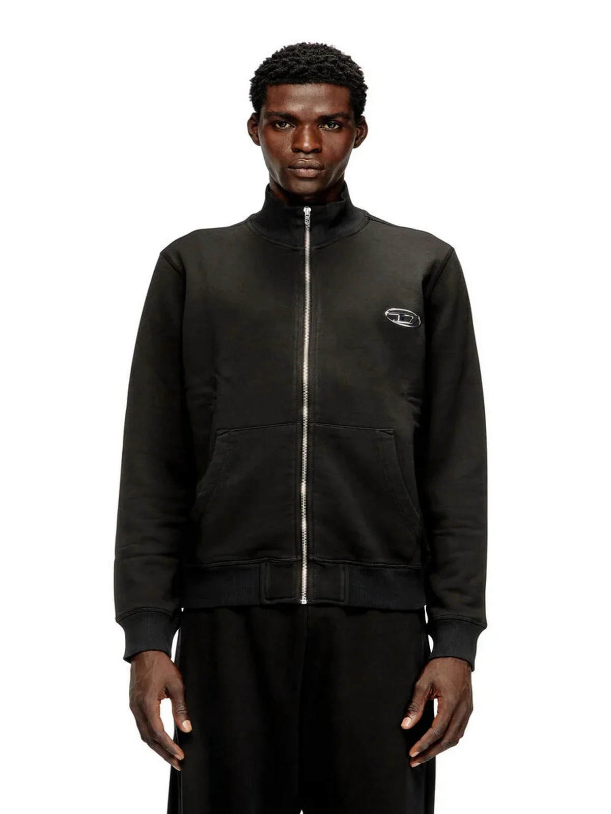 DIESEL Felpa Uomo S-GINN-ZIP-IOD FELPA A21873 0BKBW 900 001 - BLACK - Image 4